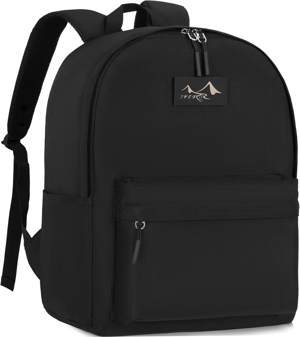 Lightweight Casual Backpack 14-Inch Laptop for Men and Women W30.22 X D14.22 X H40.13 cm Water-Resistant Daily Use School Backpack for Travel Work,Black