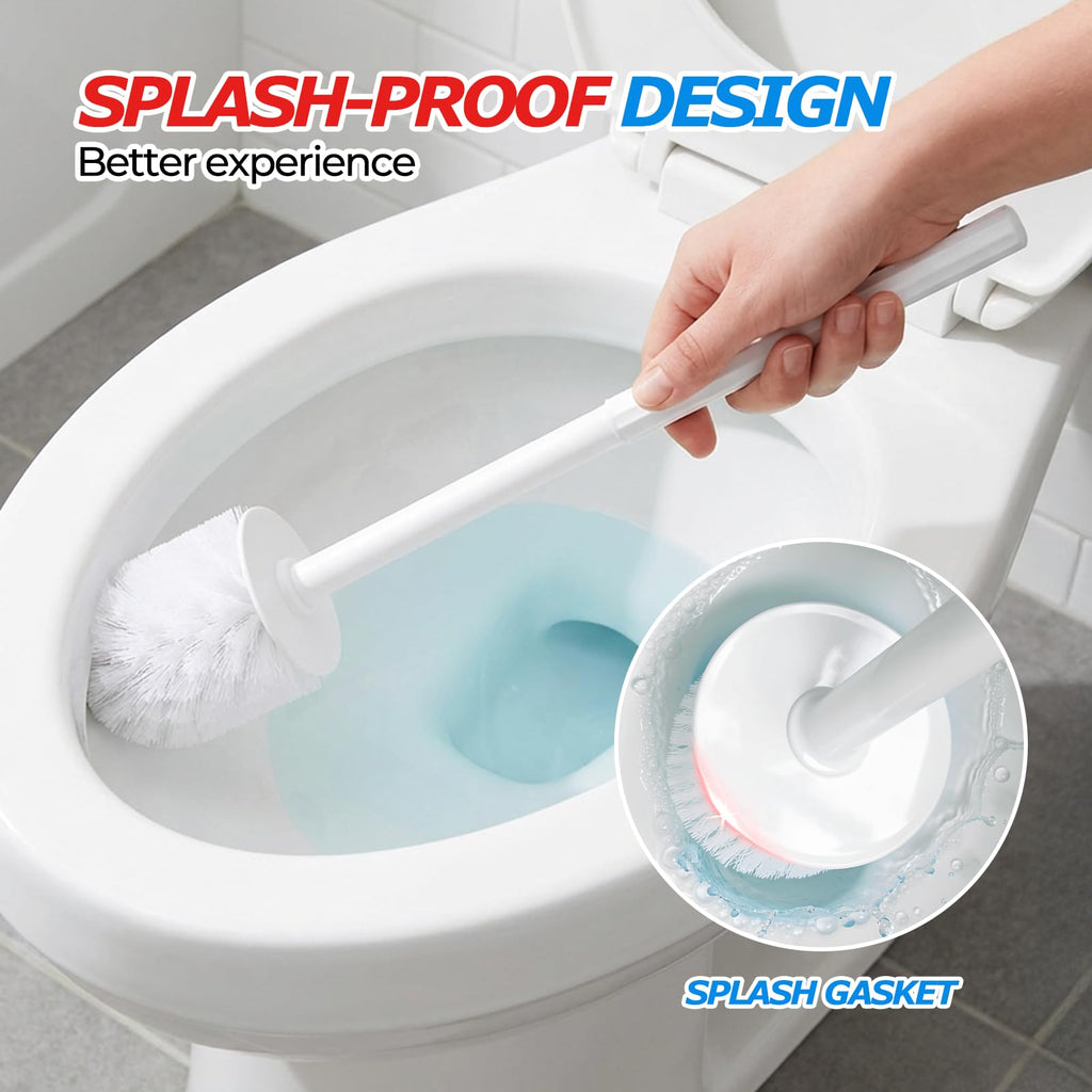 FORASTO 2Pack Toilet Bowl Brush and Holder Set - Toilet Scrubber Brush,Cleaning Brush,Bathroom Decor,Household Essentials,Cleaning Supplies,Home Essentials,Pearl White
