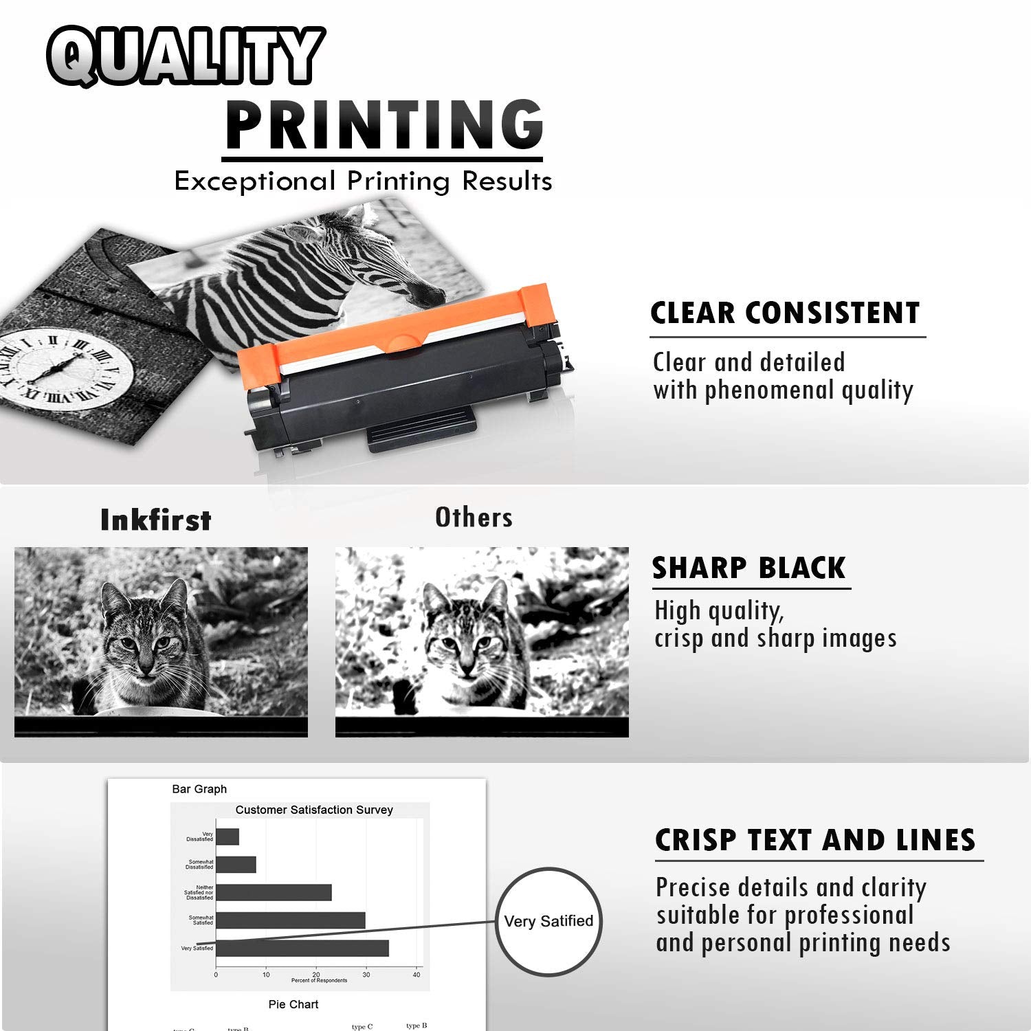 (CHIP INCLUDED) Inkfirst Toner Cartridge TN-730 TN-760 TN730 TN760 Compatible Remanufactured for Brother TN-730 TN-760 Black HL-L2350DW HL-L2370DW HL-L2370DWXL HL-L2390DW HL-L2395DW MFC-L2710DW MFC-L2730DW MFC-L2750DW MFC-L2750DWXL DCP-L2550DW