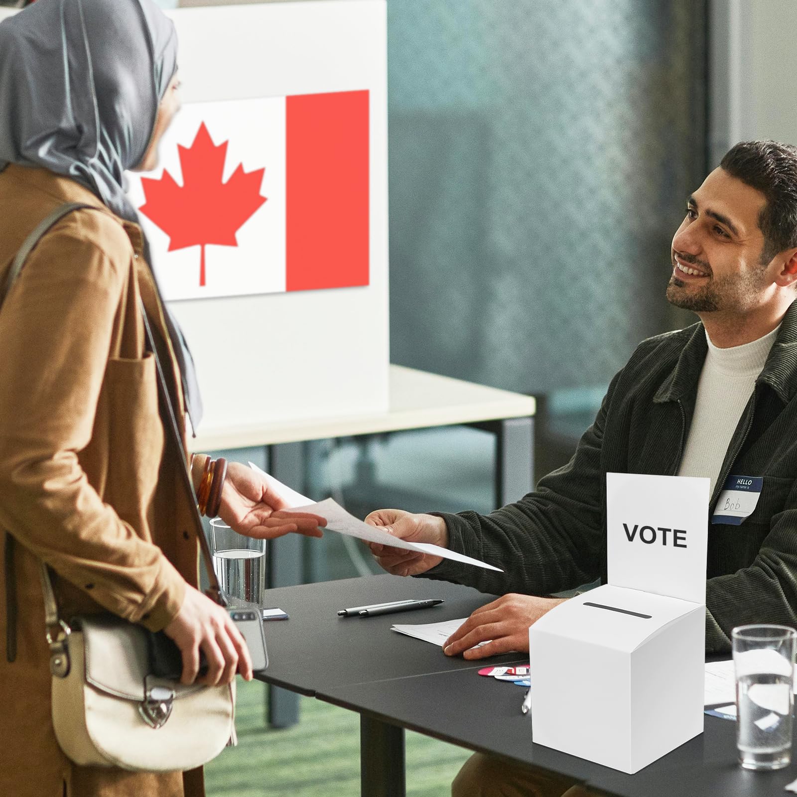 12 Pcs Ballot Box Raffle Donation Box for Fundraising, 6 X 6 X 6 Inch Cardboard Raffle Ticket Box with Slot Suggestion Box Removable Header for Collecting Business Card Voting (White)