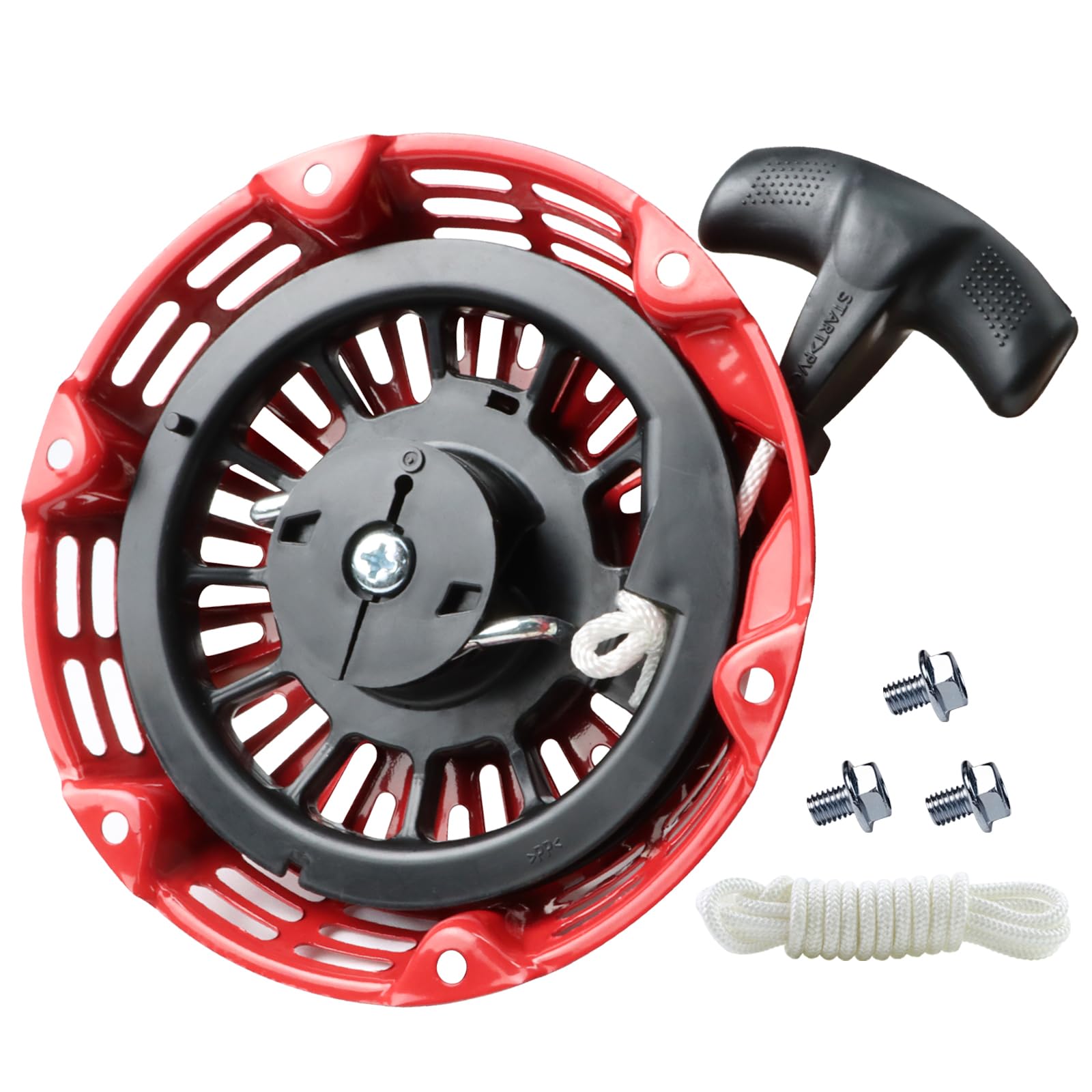 GX160 Pull Start Assembly Compatible with Honda GX120 GX200 5.5HP 6.5HP Engine Replacement Parts 28400-Z4M-306ZB 27400-Z1T-702 Recoil Starter (Curved Steel Rod Pawls)