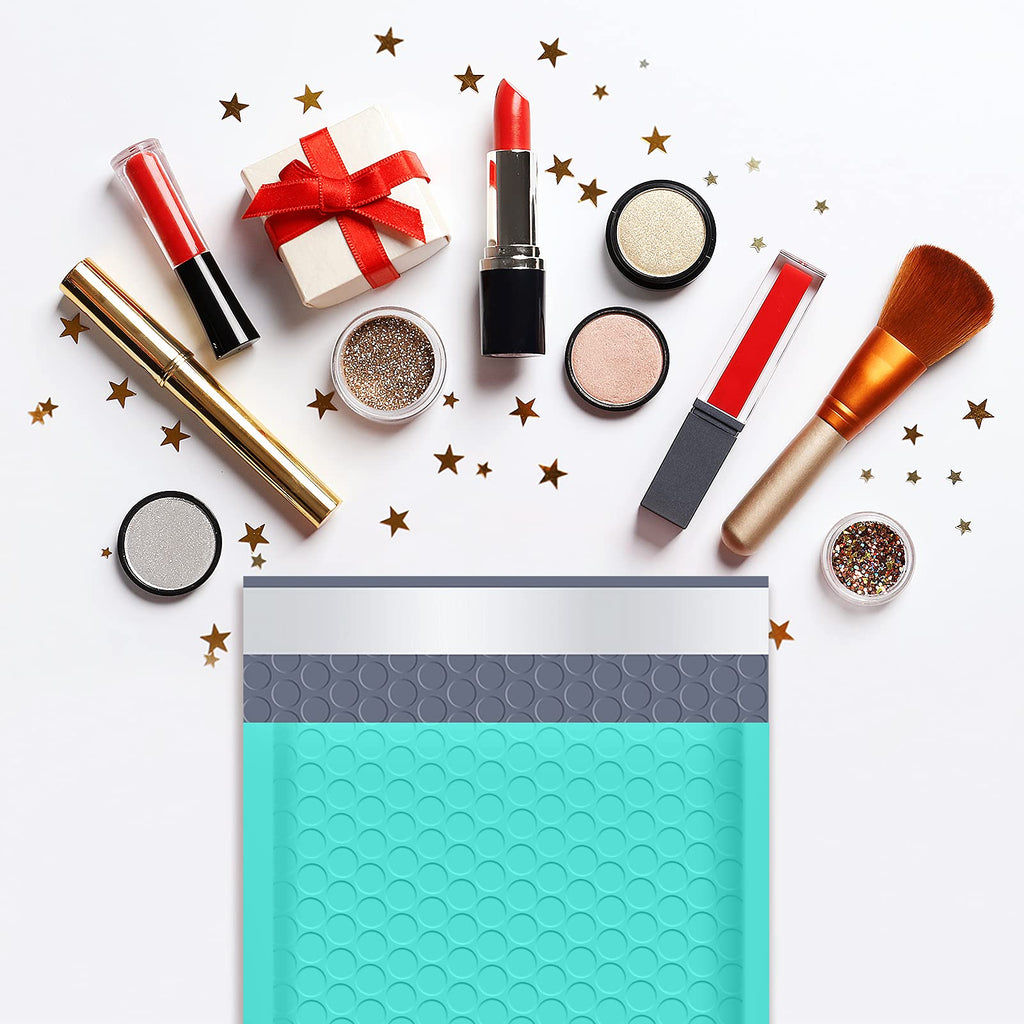 UCGOU Bubble Mailers 6x10 Inch Teal 50 Pack Usable Size 6x9 Padded Envelopes Small Business Mailing Packages Opaque Self Seal Adhesive Waterproof Boutique Shipping Bags for Jewelry Makeup Supplies