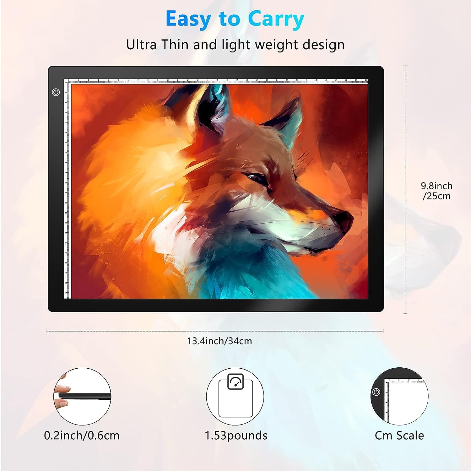eyesen Slide Viewer Light Box, Ultra-Thin A4 USB Powered Light Scanner for Photo Slide and Film Negative Scanning,Tattoo Drawing, Artist Sketching, Stenciling