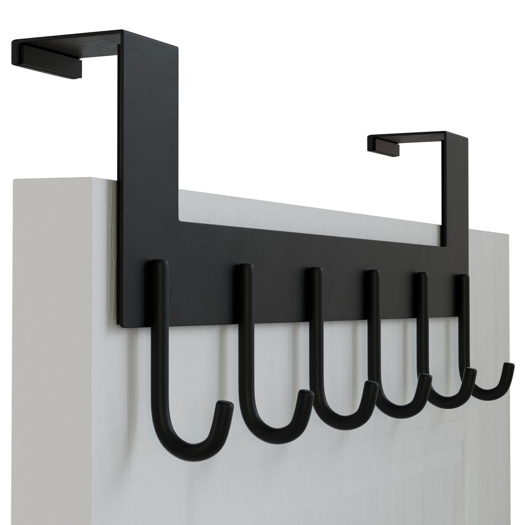 WEBI Over The Door Hook for Hanging Door Hanger Over Door Towel Rack Over The Door Coat Rack Hanger for Towels,Clothes,Back of Bathroom,Black
