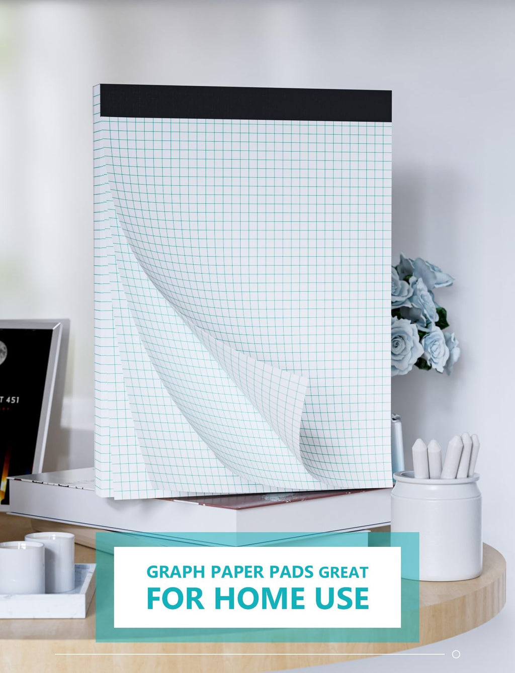 Graph Papers Pads 8.5 x11 Grid Paper Notebook 8.5 x 11 Graph Paper Notebook 8.5 x 11 Blue Quad Rule 4x4 Graph Paper 6 Pack Graphing Paper Notepad Grid Paper Pad 8.5x11 Square Paper Pads- 30 Sheets/Pad