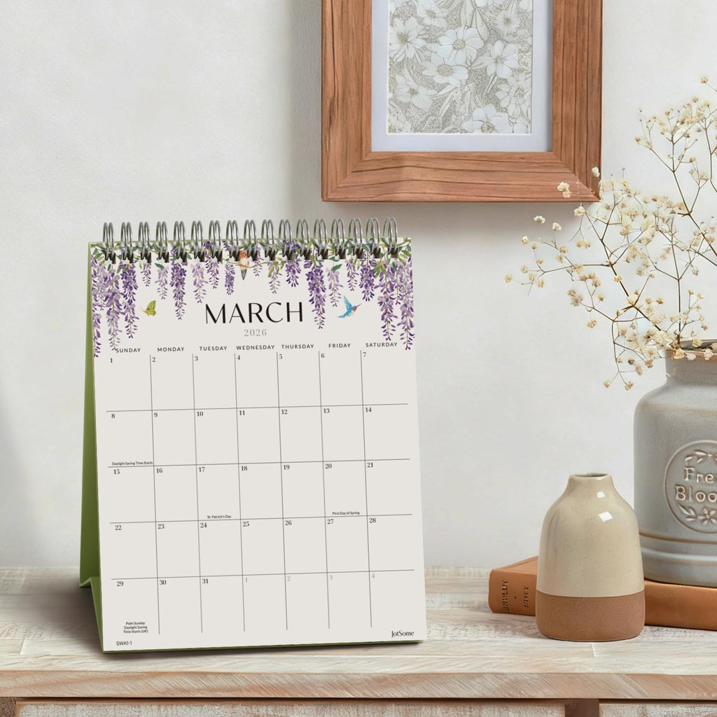 Jotsome Small Desk Calendar 2026-2027, 18 Months Standing Flip Calendar (6"x7.5") from Now to June 2027, Double-Sided Design Aesthetic Desk Calendar with To Do List, 250GSM Thick Paper