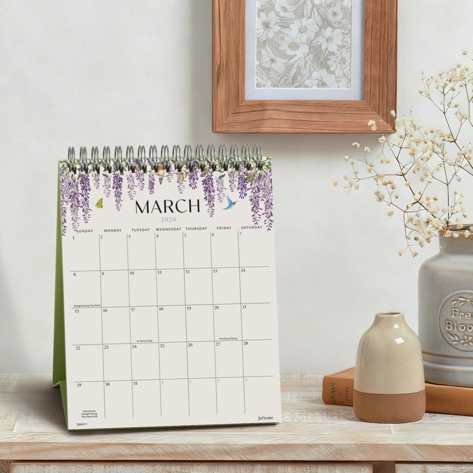 Jotsome Small Desk Calendar 2026-2027, 18 Months Standing Flip Calendar (6"x7.5") from Now to June 2027, Double-Sided Design Aesthetic Desk Calendar with To Do List, 250GSM Thick Paper