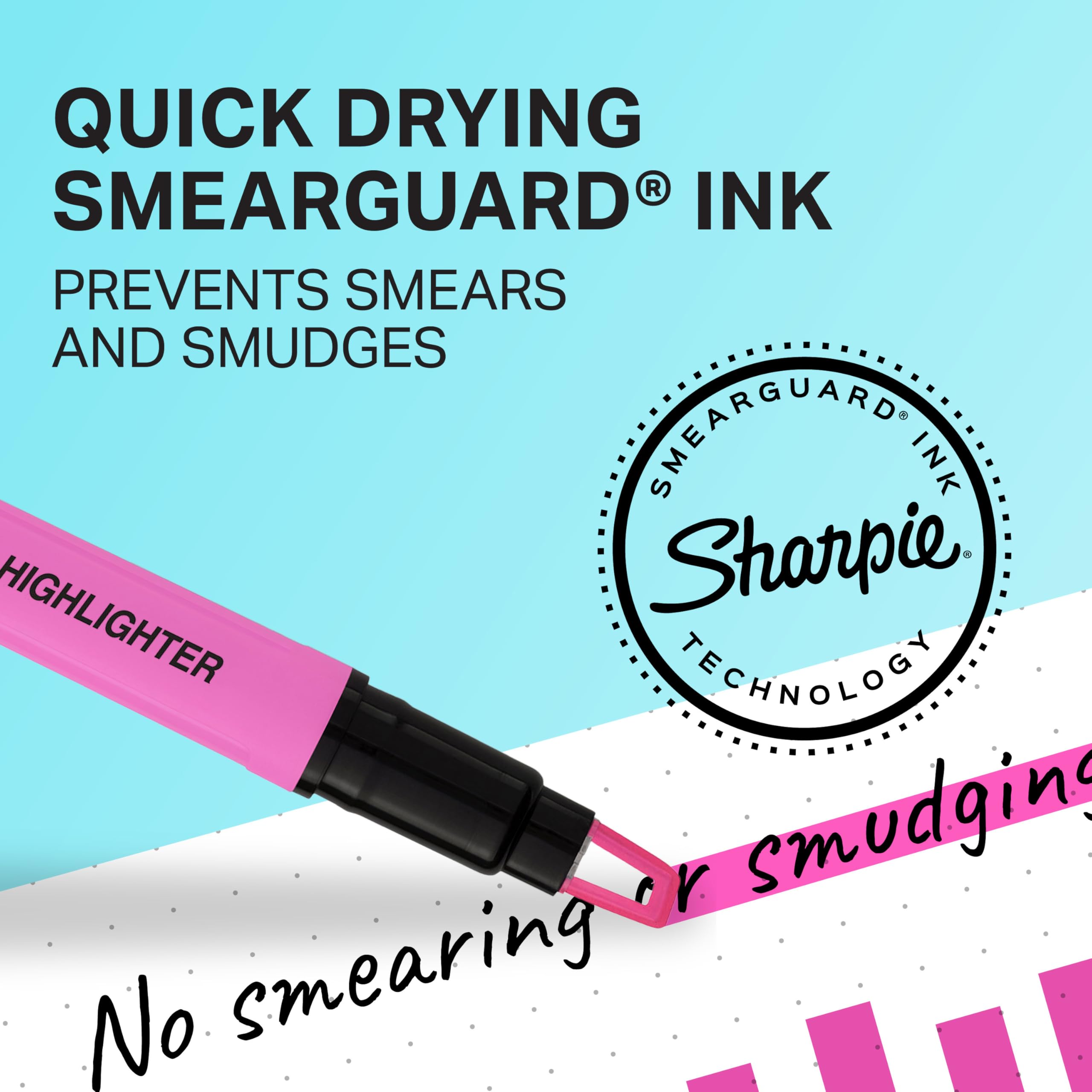 Sharpie Highlighter, Clear View Stick Highlighter with See-Through Chisel Tip, Assorted, 8 Count