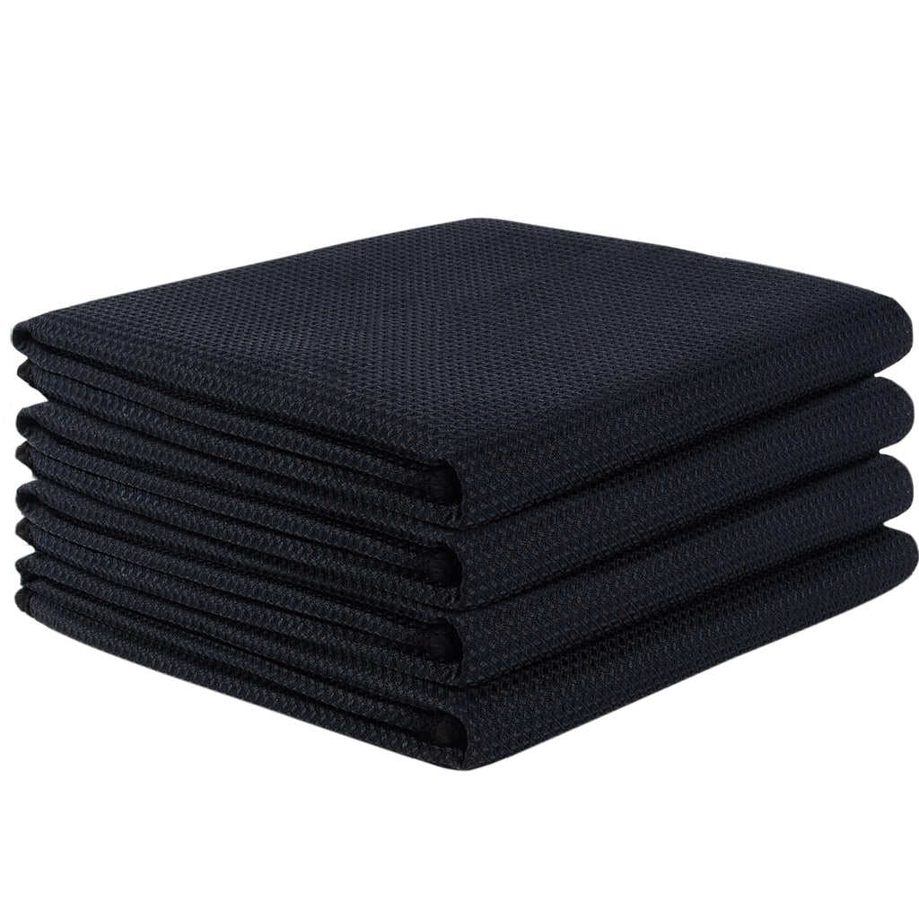 VIVOTE Microfiber Tea Towels, Kitchen Tea Towels, Super Soft, Absorbent and Lint Free, Quick Drying, Barista Towel, Black Tea Towels for Kitchen (50 x 70 cm)