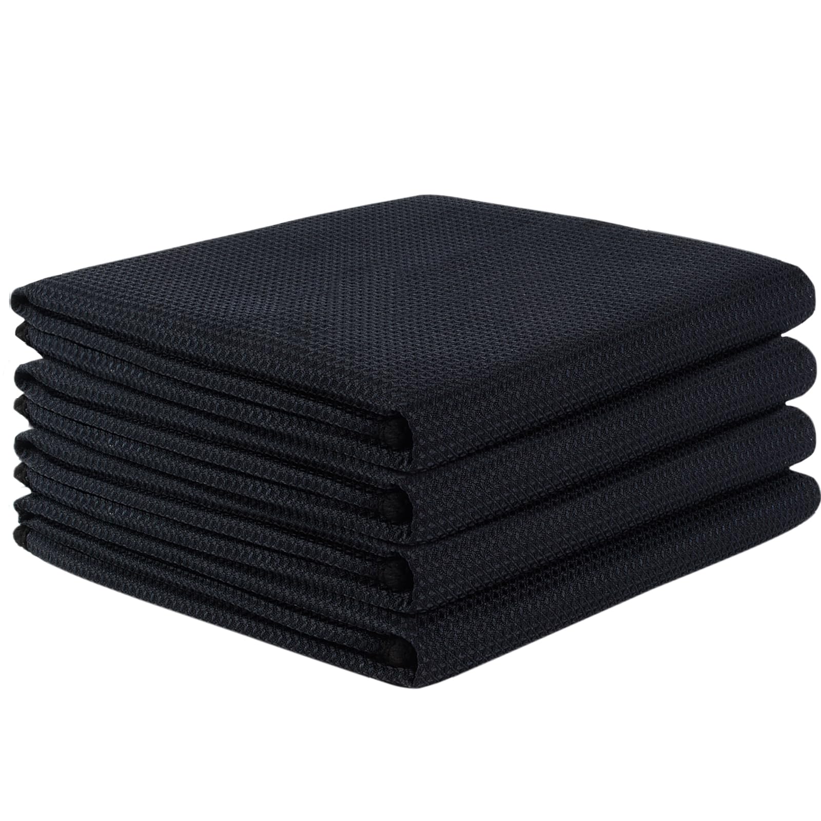 VIVOTE Microfiber Tea Towels, Kitchen Tea Towels, Super Soft, Absorbent and Lint Free, Quick Drying, Barista Towel, Black Tea Towels for Kitchen (50 x 70 cm)