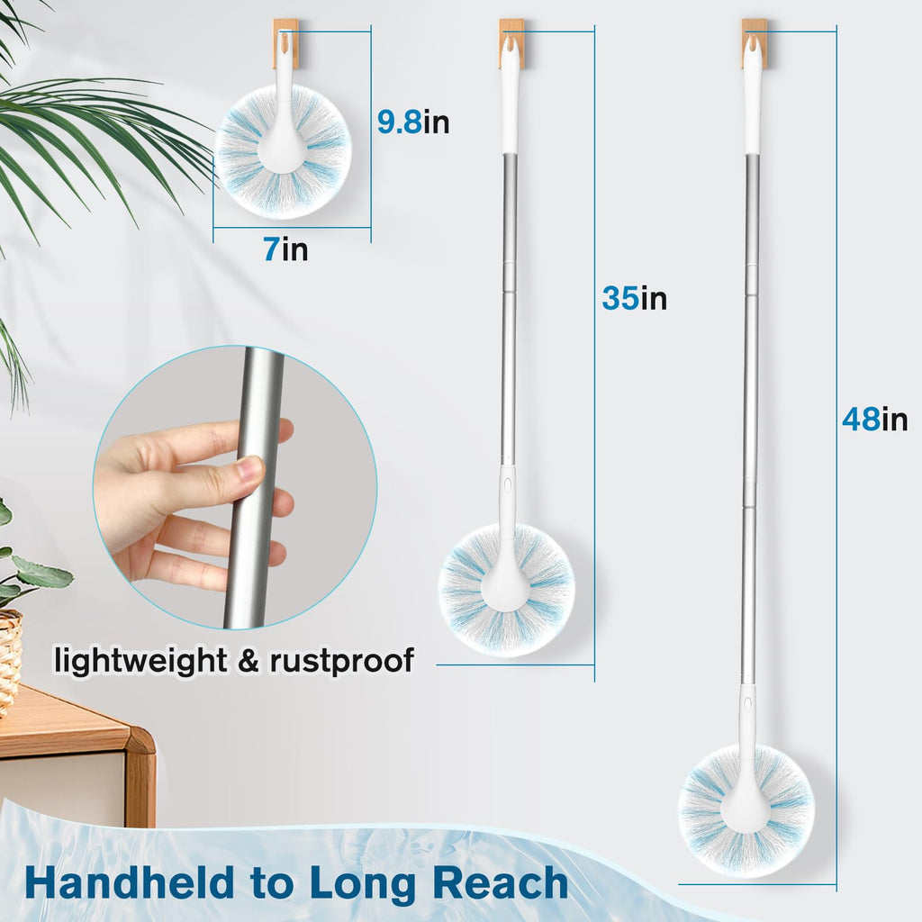 Fieploom Tub Tile Scrubber Brush with 48" Long Handle, 2026 Version 1 Pc Non-Scratch Soft Tub Mop, All-in-One Adjustable Bathroom Brush for Bathtub, Shower, Sink, Faucet, and Wall Tile (1)