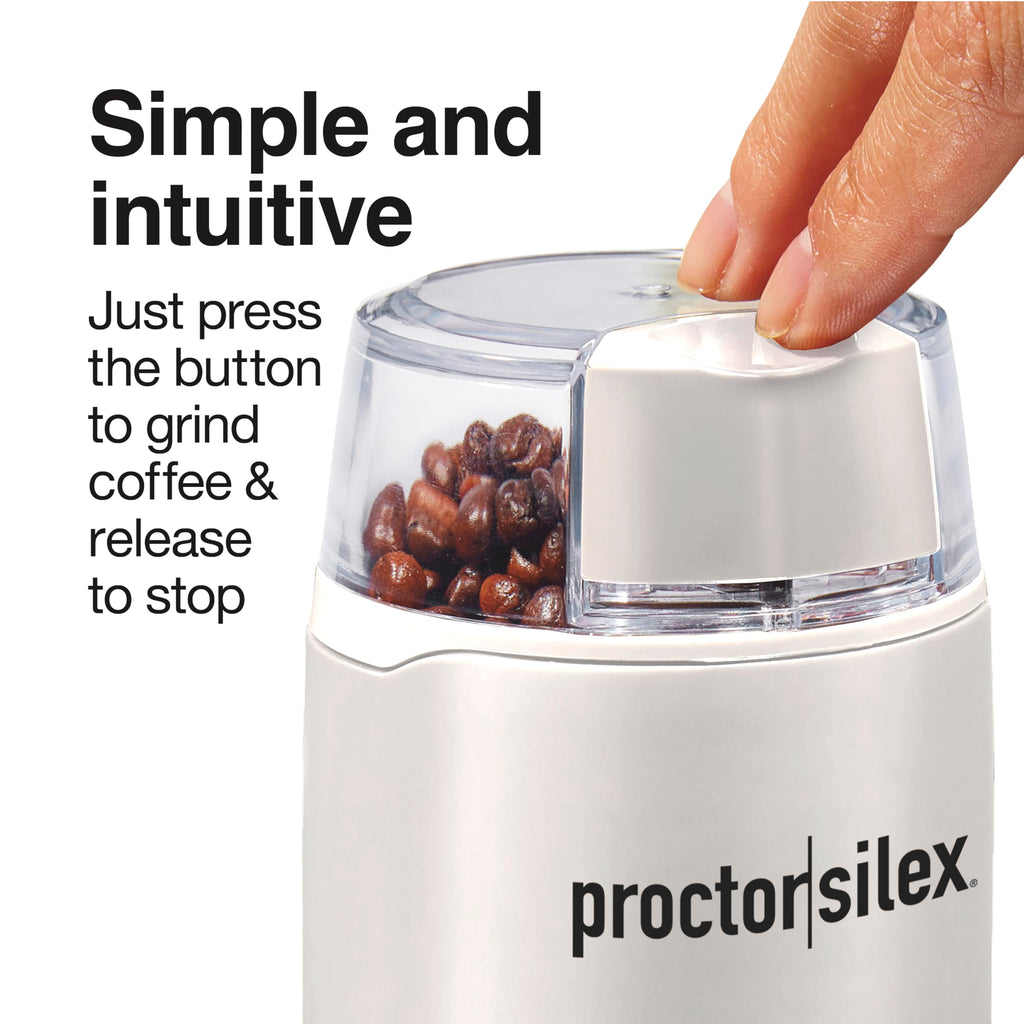 Proctor Silex® Fresh Grind™ Coffee Grinder, White ,‎80301C