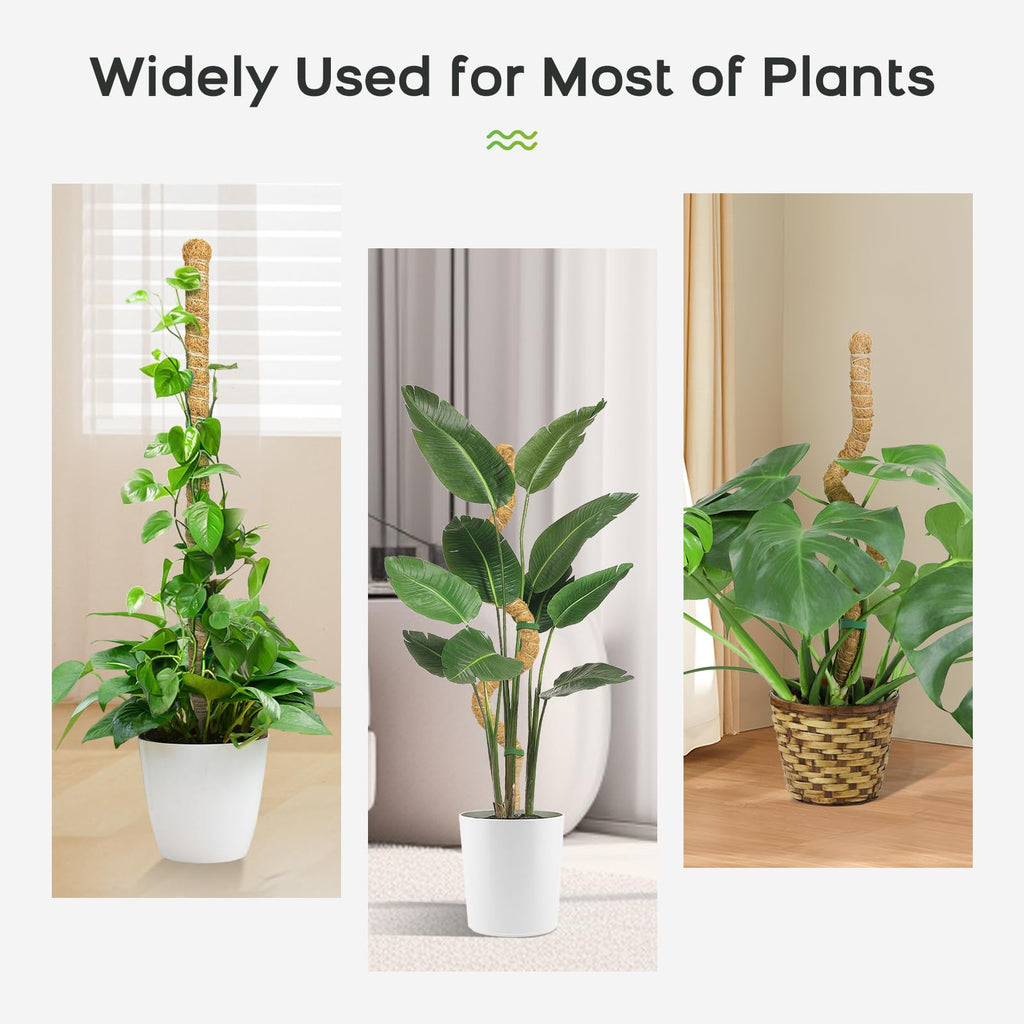 SYCARON Bendable Moss Pole, 63 Inches Moss Pole Plant Support Monstera Plant Support Stakes for Medium/Large Climbing Plants, Indoor/Outdoor Plants Growth