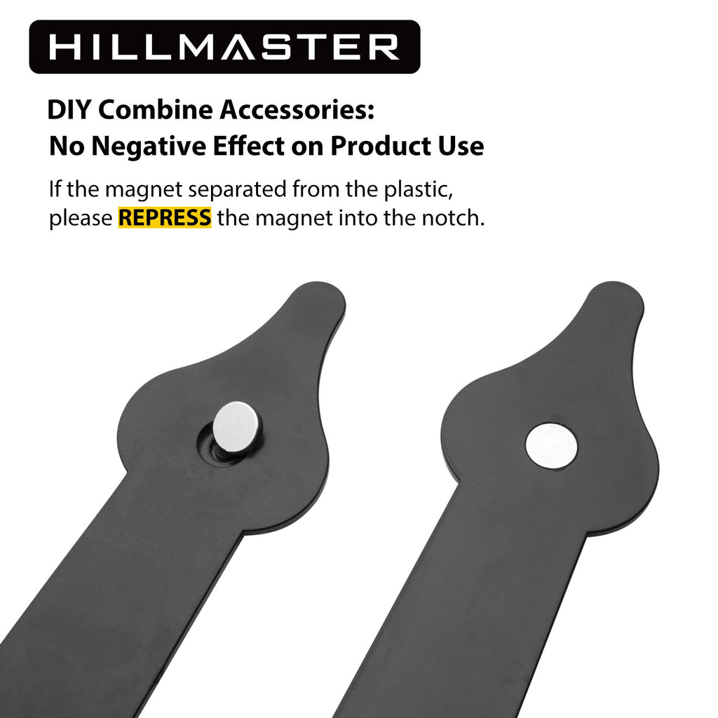 HILLMASTER Decorative Magnetic Garage Door Hinges Hardware, 6 Pieces Garage Door Accents Attractive Curb Appeal Faux Hinges Handles Decor Hardware Kit, Black(4 Hinges+2 Handles)
