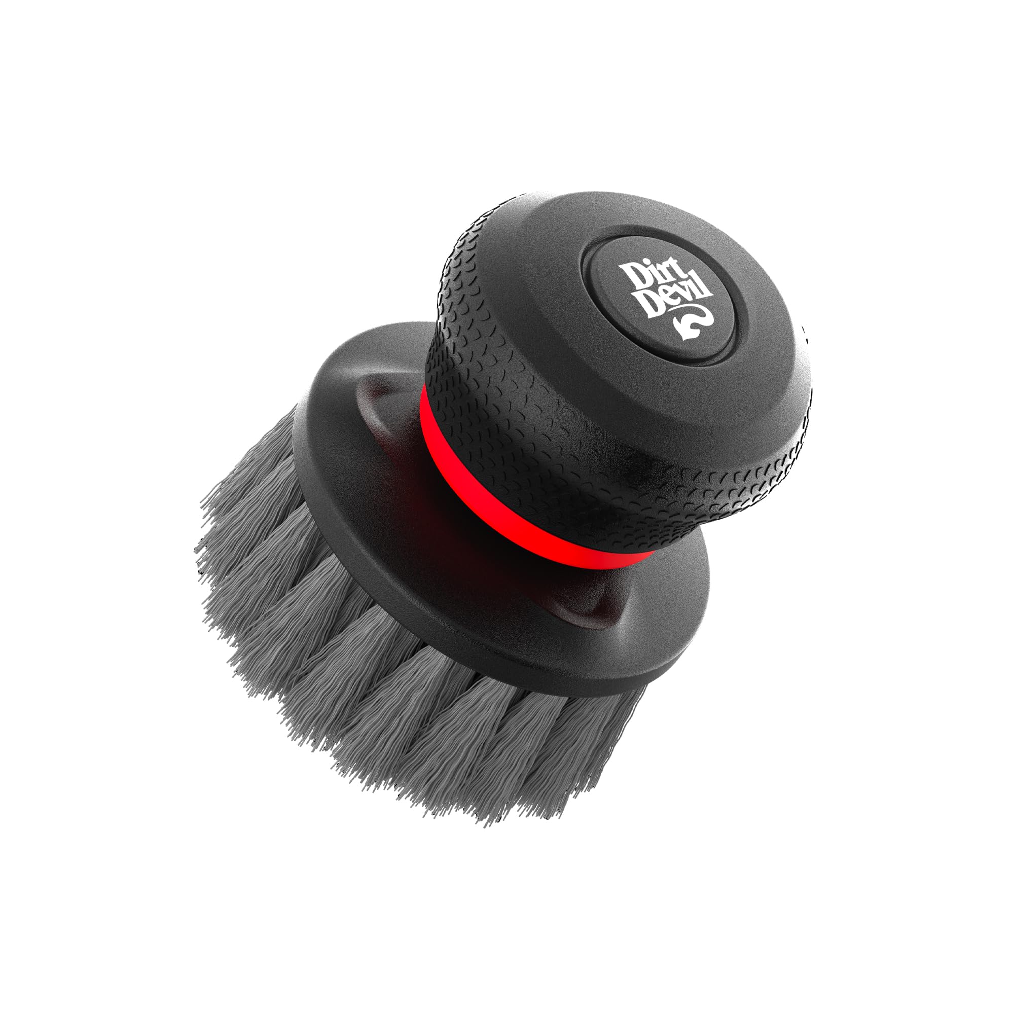 Dirt Devil Handheld Pommel Scrubber Cleaning Brush, 3.5" Medium Bristle Head Included, General Purpose Cleaning, Comfortable Grip, Interchangeable Brushes, AD80000, Black