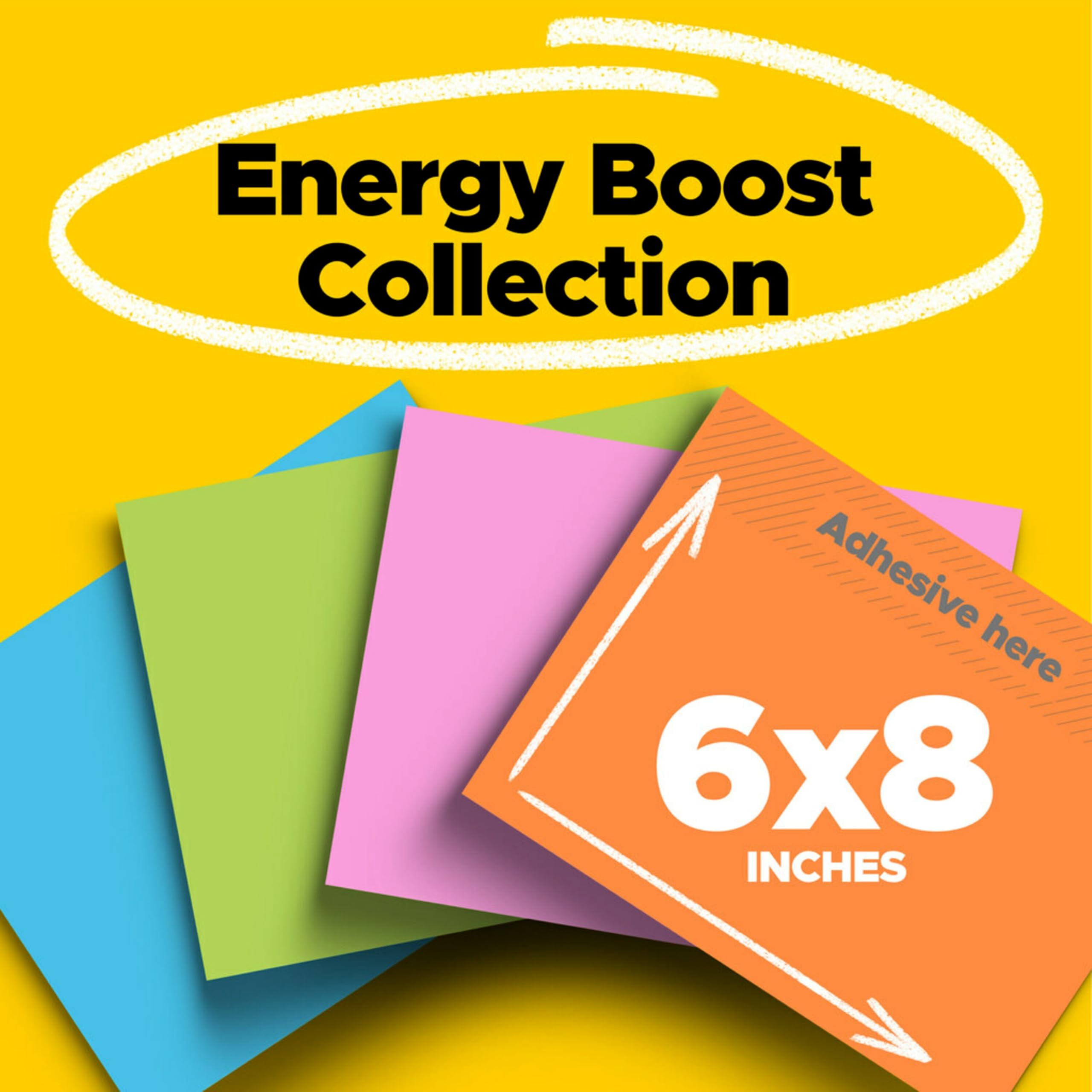 Post-it Super Sticky Notes, 8 in x 6 in, Rio de Janeiro Collection, 4 Pads/Pack, 45 Sheets/Pad (6845-SSP)