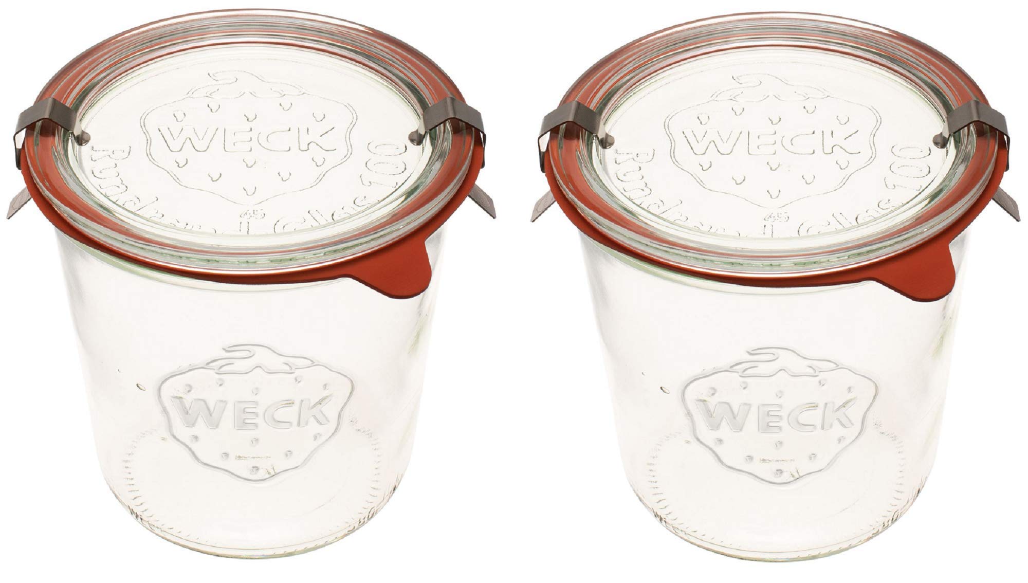 Weck Canning Jars 742 - Transparent Glass Eco-Friendly Canning Jars with Airtight Seal - 1/2 Liter Tall Jars (2 Pack)