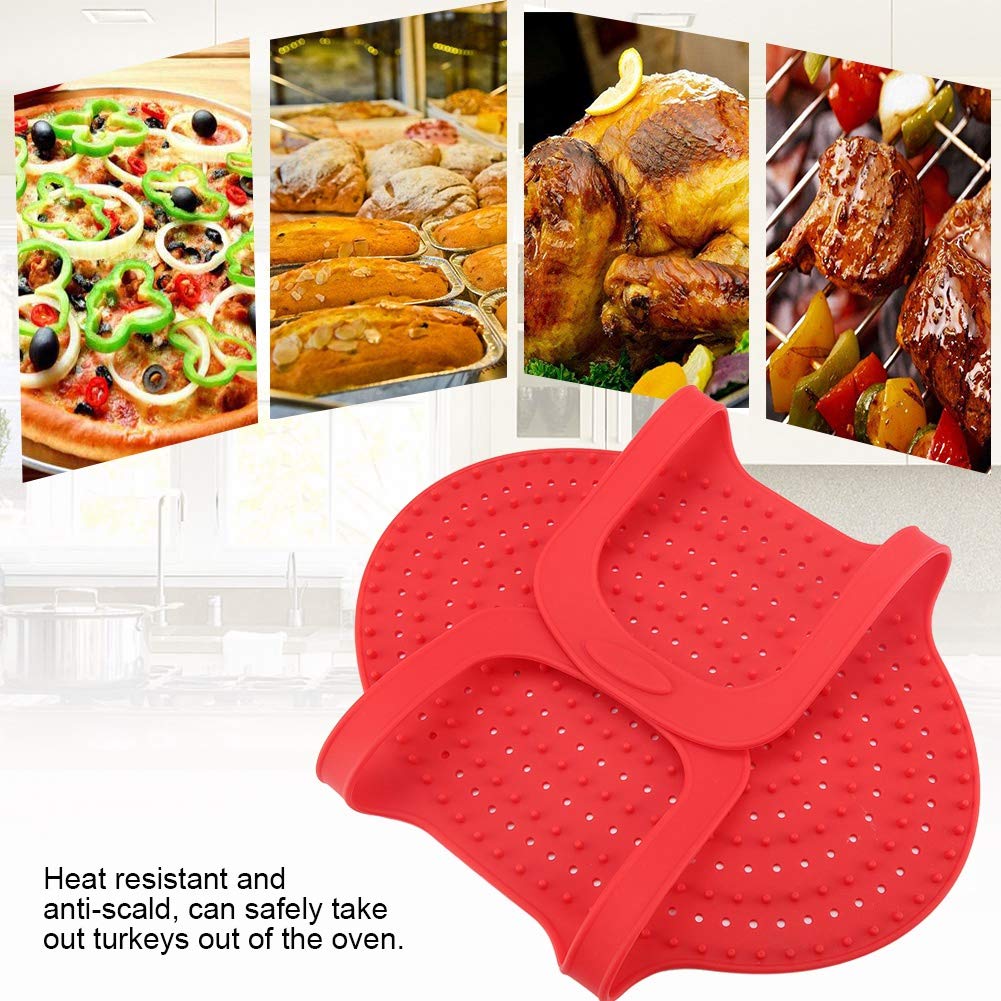 Silicone Turkey Lifter, Reusable Heat Resistant Non Stick Poultry Lifter Chicken Turkey Meat Lifter Mat Turkey Roasting Sling Oven Baking Mat for Home Cooking, 23.2 x 12.4 in