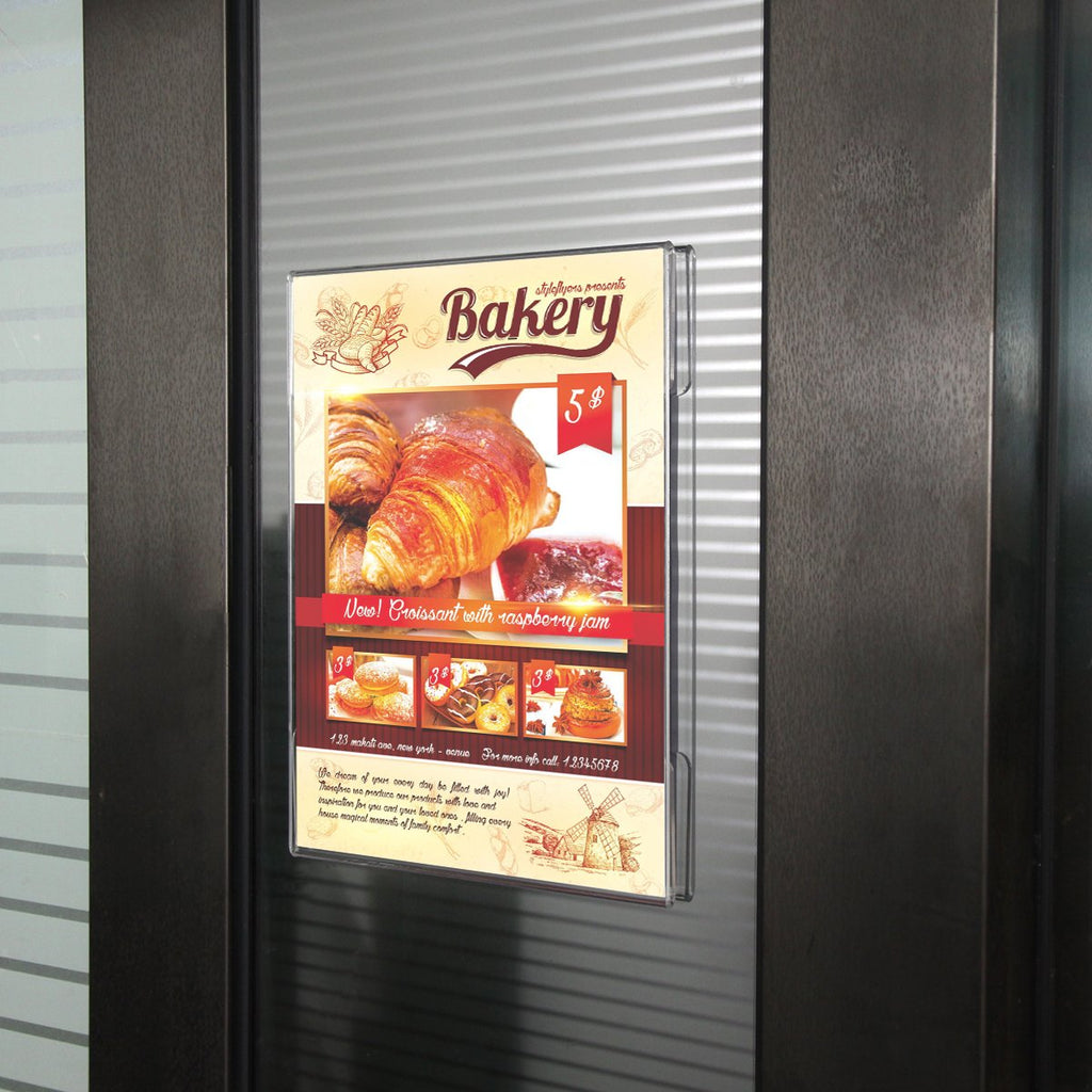 Niubee 8.5x11 inch Wall Mount Acrylic Sign Holder with Adhesive For Office, Home, Store, Restaurant-No Drilling (4 Pack)