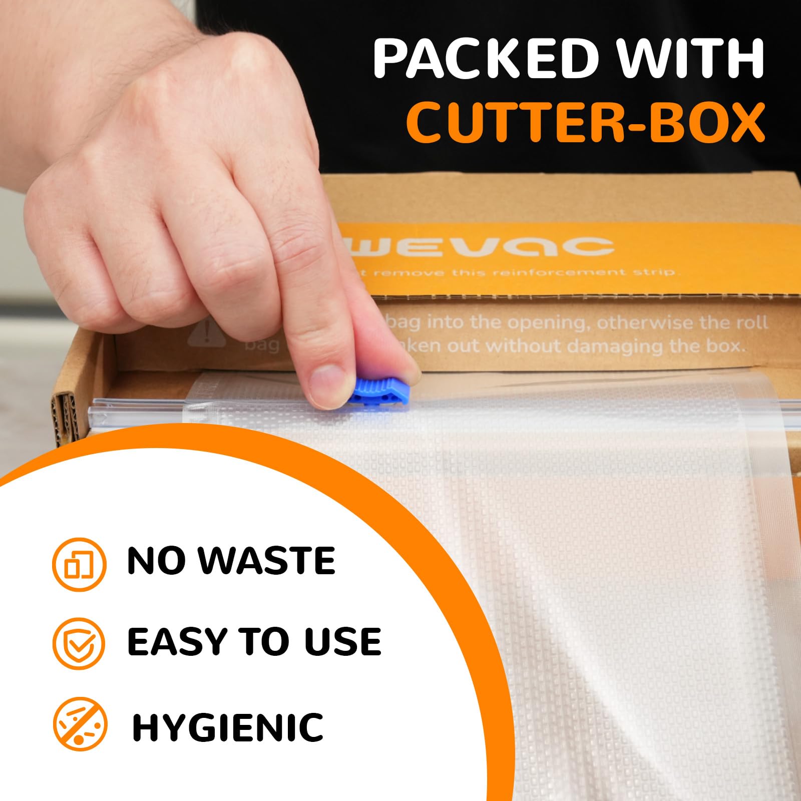 Wevac 6''x150', Vacuum Seal Roll Keeper with Cutter, Ideal Vacuum Sealer Bags for Food Saver, BPA Free, Commercial Grade, Great for Storage, Meal prep and Sous Vide