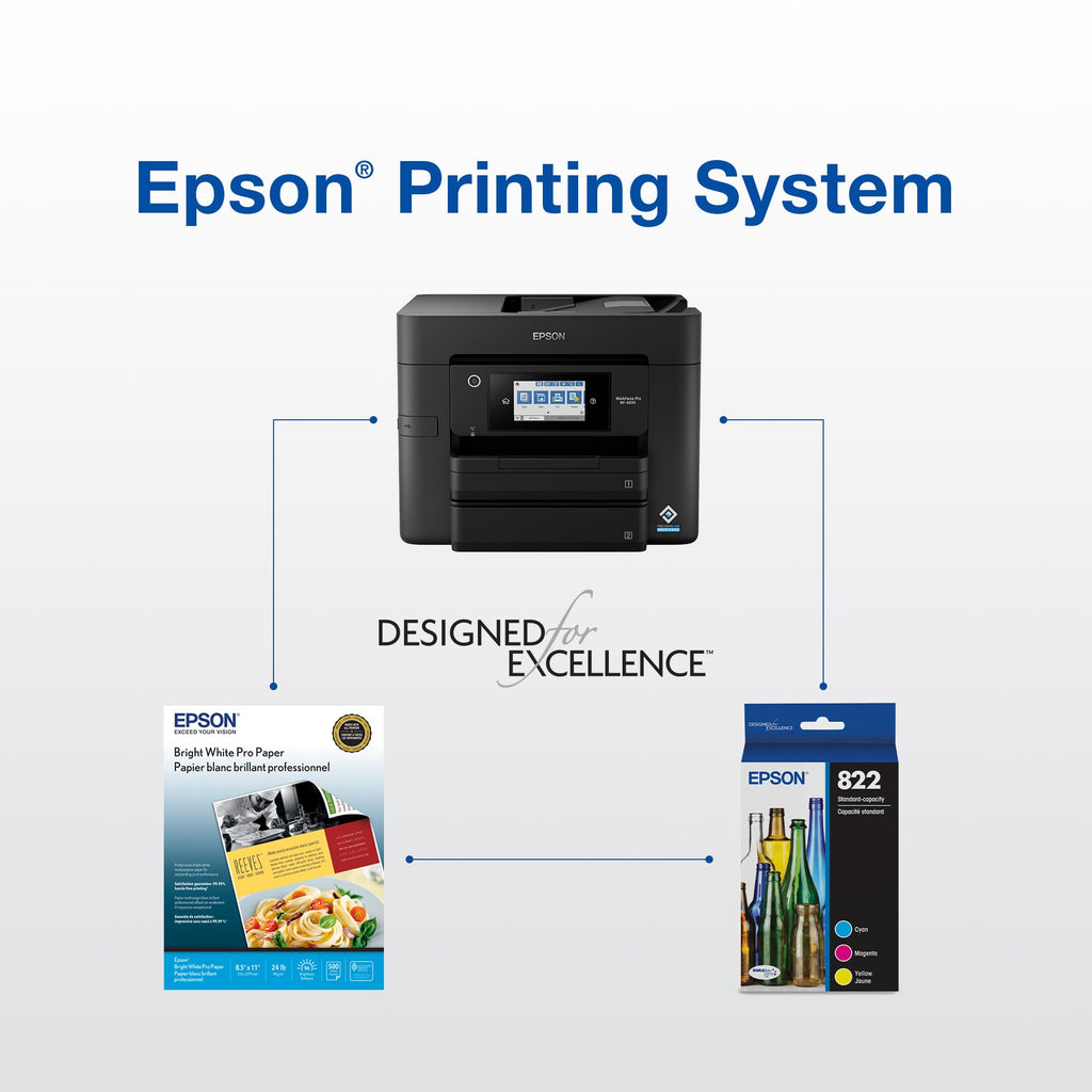 EPSON 822 DURABrite Ultra Ink Standard Capacity Cyan Cartridge (T822220-S) Works with Workforce Pro WF-3820,3823, 4820, 4830, 4833, 4834