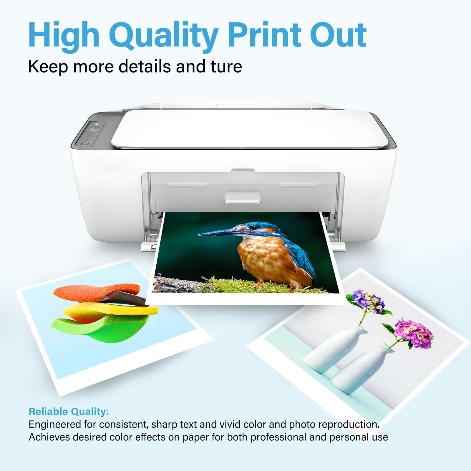 Printer Ink 65XL for HP 65 Ink Cartridges - 2 Pack 65XL Black and Colour High Yield Replacements for HP Ink 65 Compatible for HP Envy 5055 5052 5058 DeskJet 2652 2655 3755 3720 3722 3752 3758 Printers