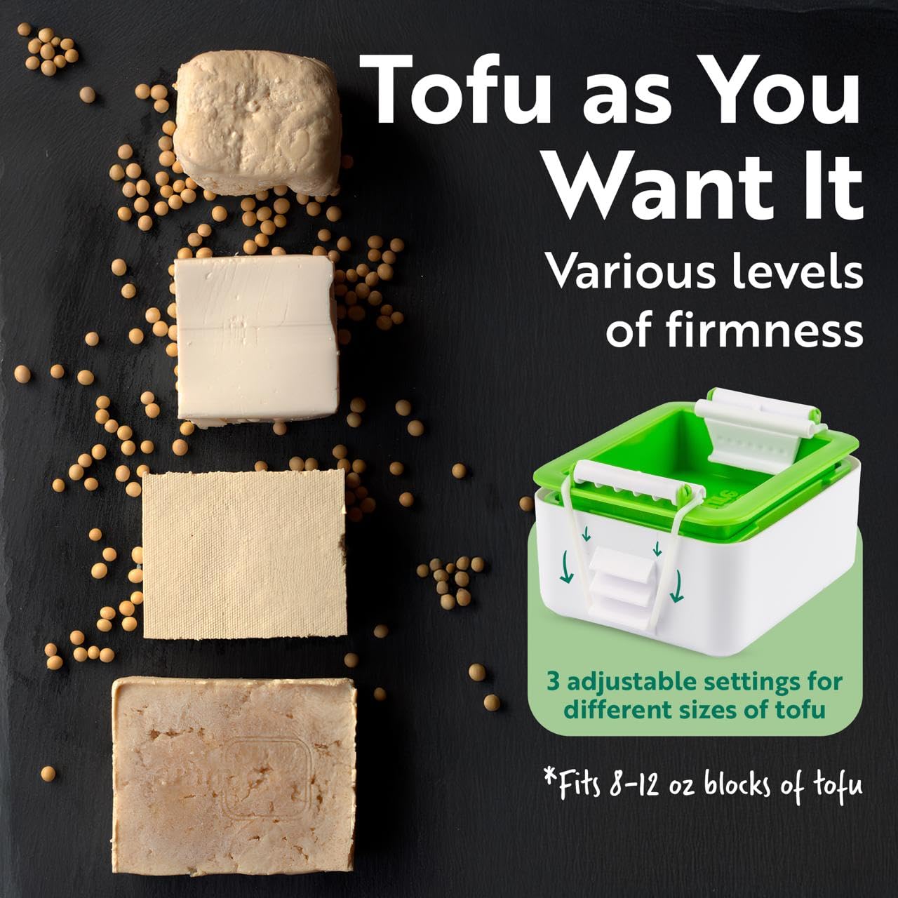 Tofuture Tofu Press - The Original and the Best Tofu Press for Transforming Your Tofu – Compact and Easy to Use it Presses the Water from Tofu Cleanly and Effectively – BPA Free and Dishwasher Safe