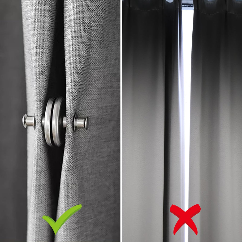 Curtain Magnets, Kaluofan 20Pairs Curtain Magnets Closure with 20Pairs Self-Adhesive Patch, Magnetic Curtain Clips Prevent Light Leaking for Home Bedroom Bathroom Office Draperies