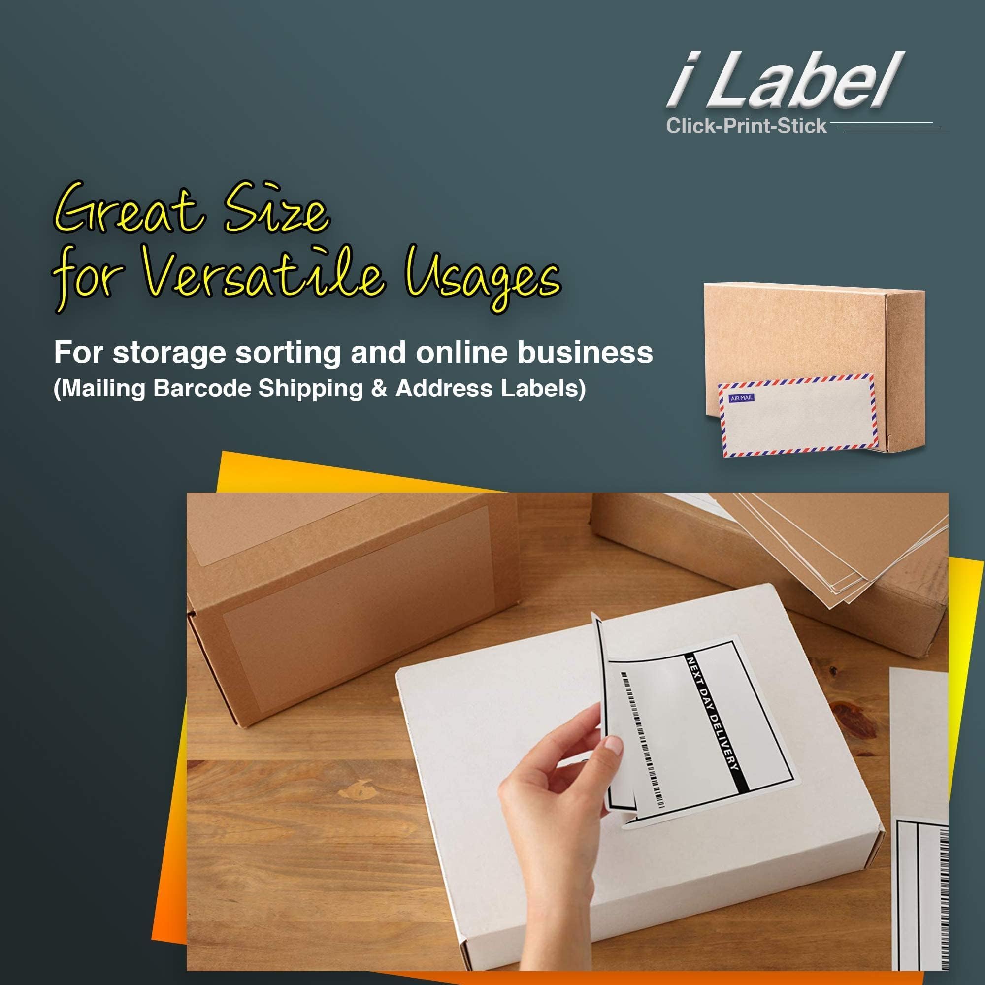 8.5" x 11" Full Sheet Sticker Paper for Laser & Inkjet Printers[100 Sheets,100 Labels]