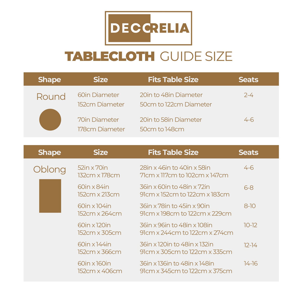 Decorelia Waterproof Rectangular Linen Tablecloth for Dining Room, Rustic Farmhouse Tablecloth for Room Decor, Tablecloth for Party, Wedding, Picnics, Patio(Oblong, 52 x 70 inch (Rectangular), Coffee)
