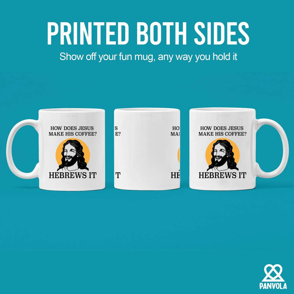 How Does Jesus Make His Coffee Hebrews it Funny Christian Gifts for Pastors Churchmate Mom Dad Sister Brother Coffee Lovers Ceramic Mug 11 oz White