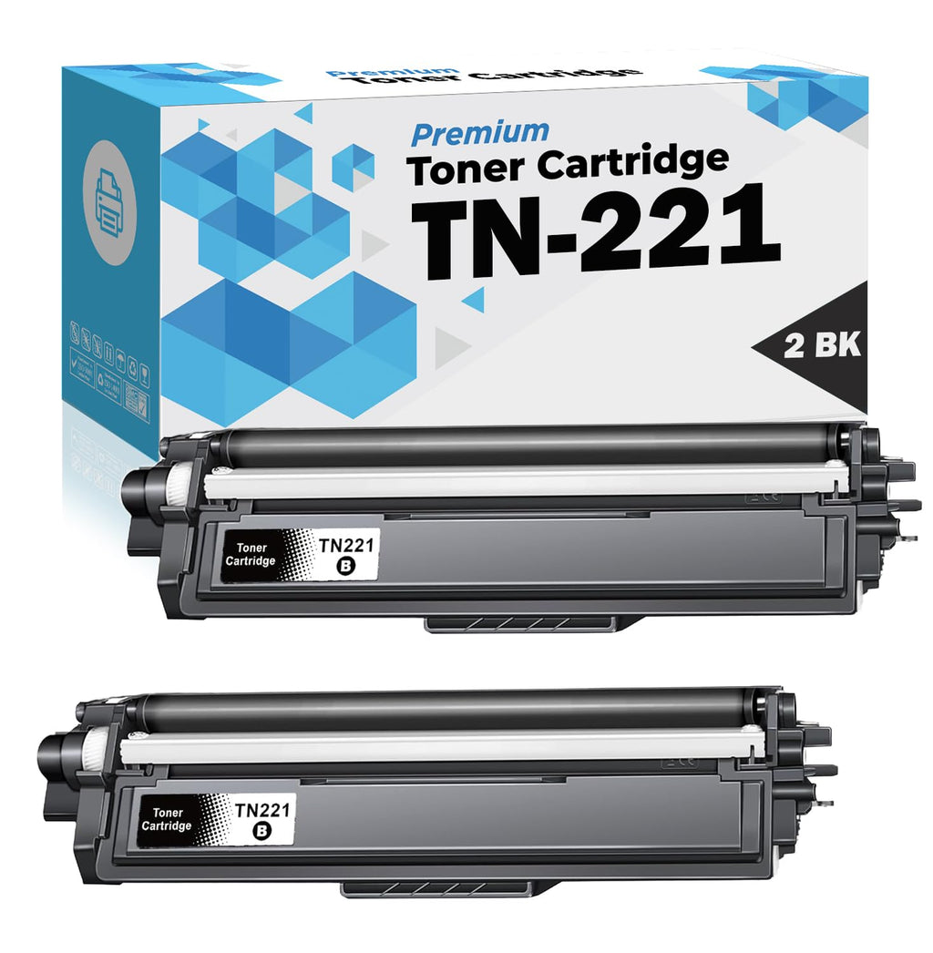 Ultra Toner® Compatible Replacement for Brother TN221 Black Toner Cartridge TN-221BK TN225 DCP-9020CDN HL-3140CW HL-3150CDN HL-3170CDW HL-3180CDW MFC-9130CW MFC-9330CDW MFC-9340CDW (2 Black)