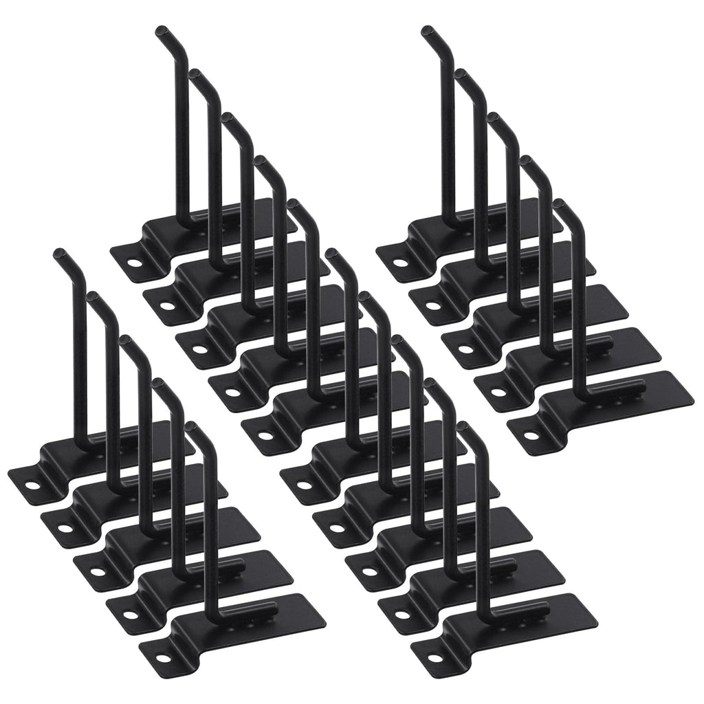 Swpeet 20Pcs 4 Inch Heavy Duty Slatwall Hooks Assortment Kit, Slatwall Accessories Slatwall Panel Hooks Garage Organization Slat Wall Hooks Pegboard Gridwall Hooks Display for Retail Black