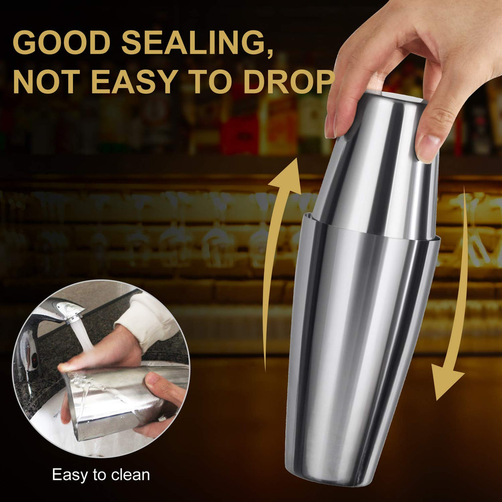 Perjoy Cocktail Shaker Set, 16 Piece Bartending kit, Cocktail Shaker, Stainless Steel Bar Set Accessories, Coktail Set, Boston Shaker, Bartending Bar Tools with Muddler Spoon Jigger