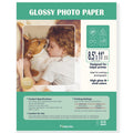 8.5x11 Glossy Photo Paper, 100 Sheets 52lb Inkjet, Letter, Pikapoka (P851110020GSY)