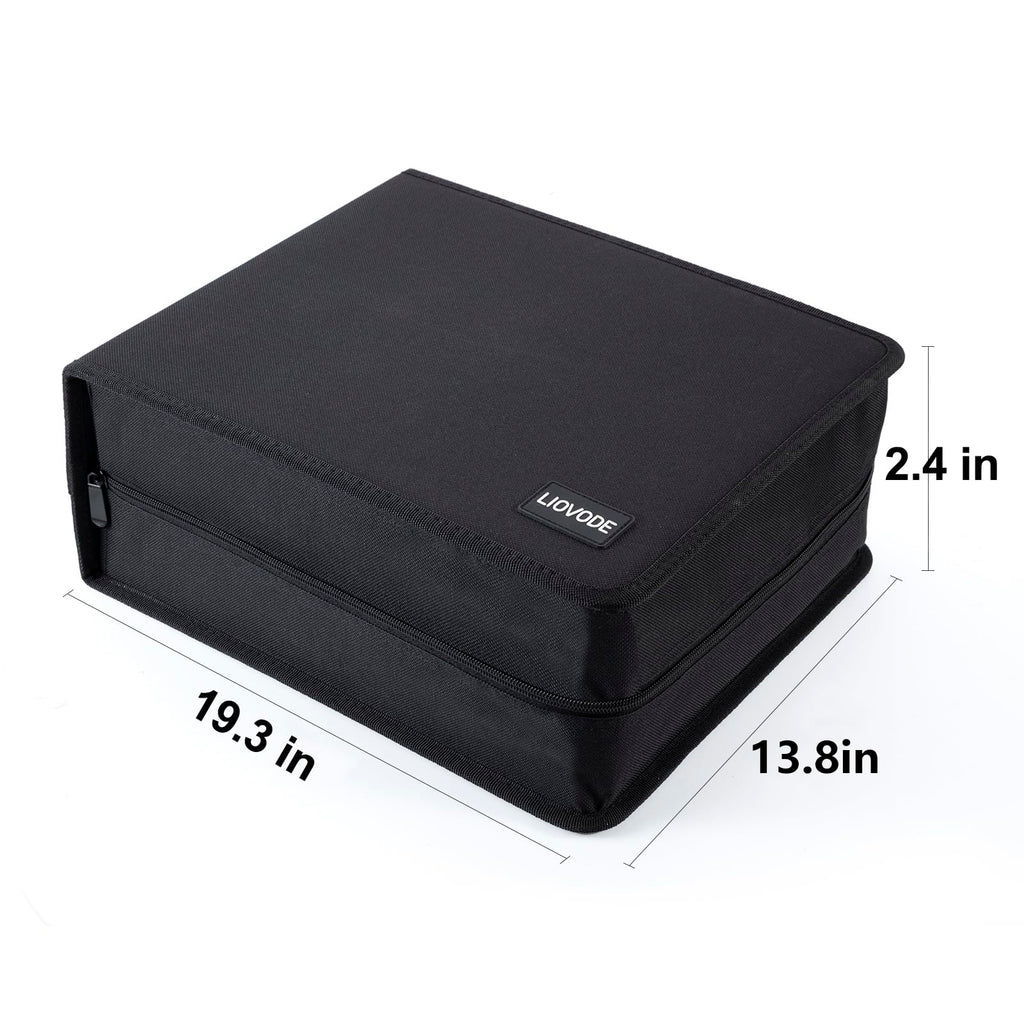 LIOVODE DVD Case 200 DVDs and 100 Booklets, CD Storage Case Holder with Booklet Inserts Binder Blu ray Media Organizer Black CD Wallet for Car (200 Capacity)