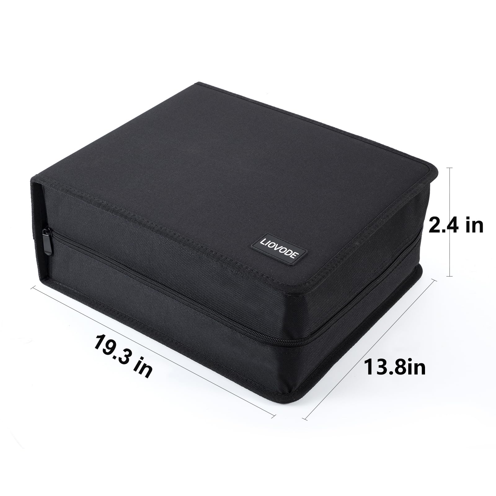 LIOVODE DVD Case 200 DVDs and 100 Booklets, CD Storage Case Holder with Booklet Inserts Binder Blu ray Media Organizer Black CD Wallet for Car (200 Capacity)