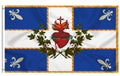 Double Sided Old Quebec Flag 3x5Ft, French Canadian Patriot Français Drapeau Carillon Sacré Coeur De Jésus Catholique RoiHouse Decoration Yard Garden Gift Banner