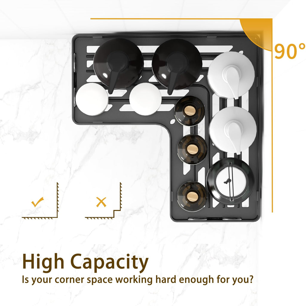 Gabeeriso Shower Caddy Corner, 2 Pack Bathroom Shelves with 12 Hooks, Black Rust-Resistant Adhesive Shower Shelf No Drilling with Independent Soap Holder (5 Pack)