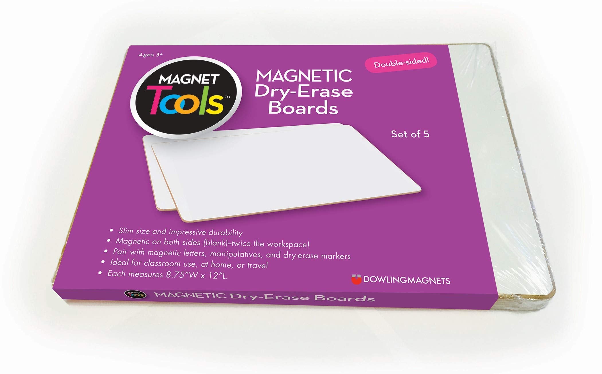 Dowling Magnets Magnetic Dry-Erase Boards (Double-Sided Blank), 5 Pack, 12" Long x 8.75" Wide (735207)