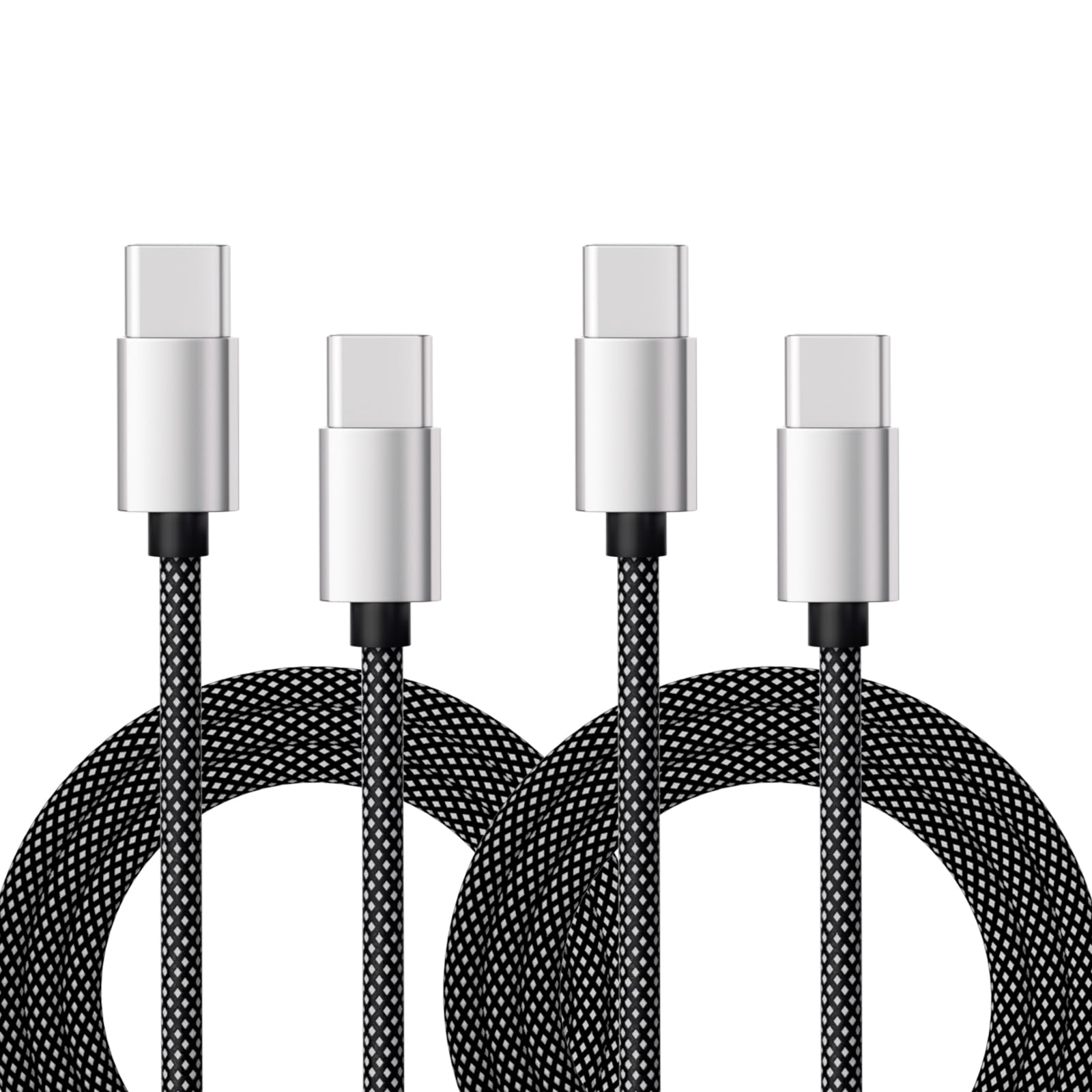 Bsdgeclogy USB-C Magnetic Charging Cable, 65W Fast Charger Type-C Cord, 480Mbps Data Transfer, Tangle-Free and Durable Braided Design, Compatible with iPhone, Samsung, MacBook, 3.3FT/1M (2,Black)
