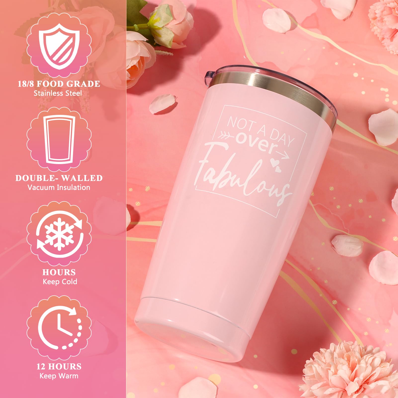 Birthday Gifts for Women Friendship, Pink Relaxing Spa Gifts Basket Set for Women, Self Care Gifts Unique Happy Birthday Gift Idea for Mom Her Best Friends Sister Wife Girlfriend Coworker Teacher (Pink)