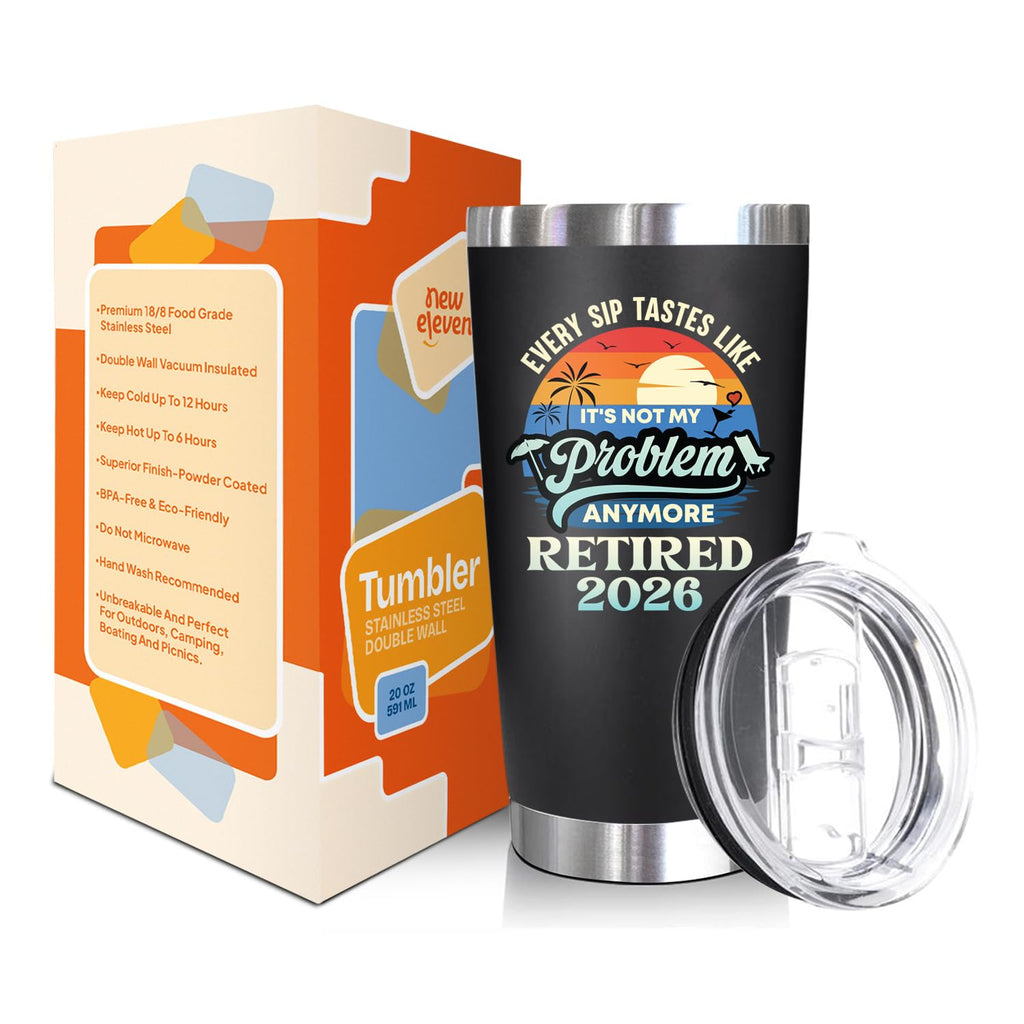 NewEleven Retirement Gift for Women, Men 2026 - Goodbye Present, Going Away Gift, Farewell Gifts for Coworkers from Colleague, Friend, Family - 20 Oz Tumbler