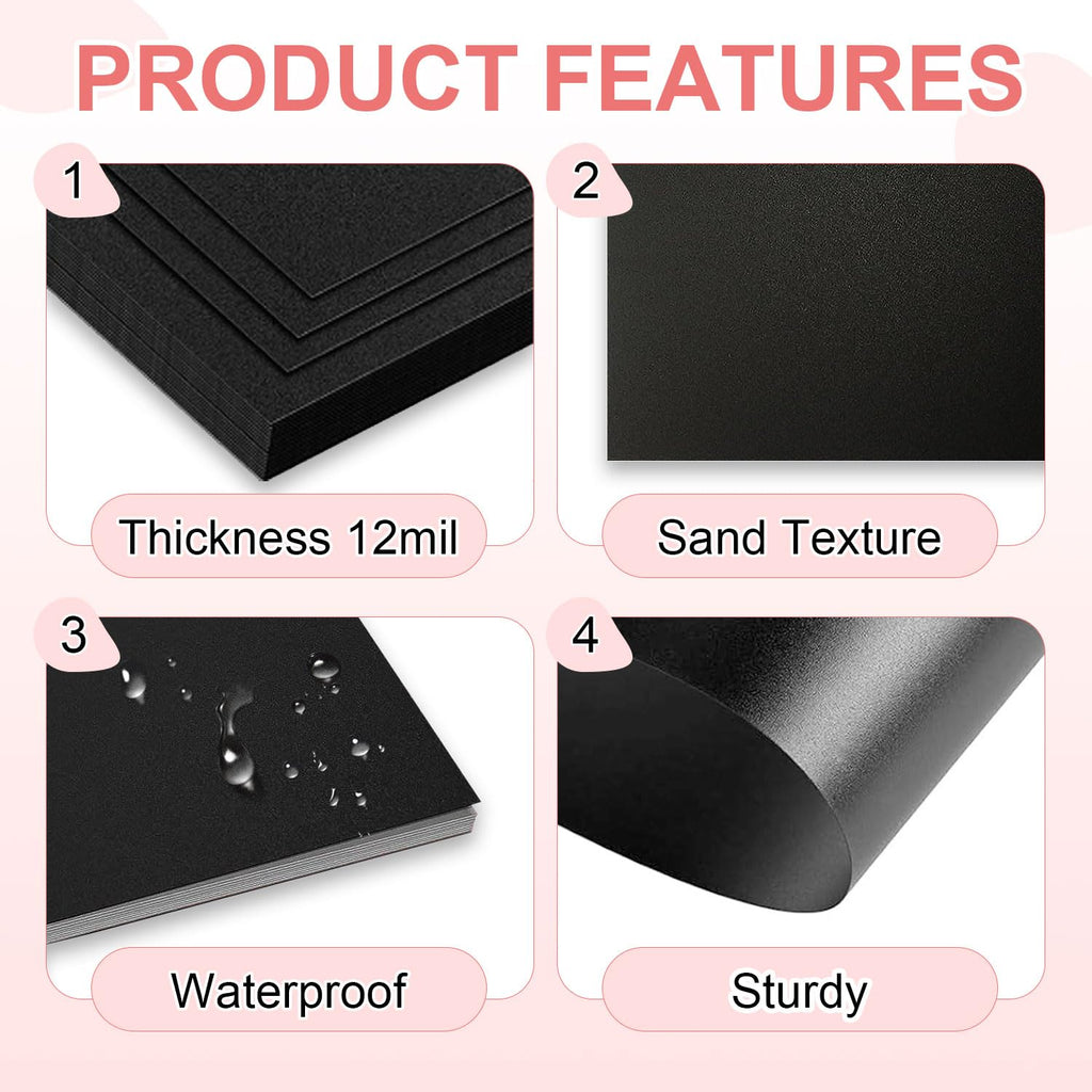 HOUYEE 12 Mil Sand-Textured Polycovers,Binding Presentation Cover for Business Report Covers,Lightly Textured Sand Finish,8.5x11 Inches,Letter Size,Pack of 100