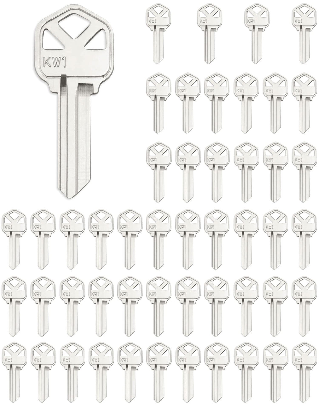 QWORK Blank Key Blanks, Pack of 50 Copper Structures Key for (KW1) Kwikset