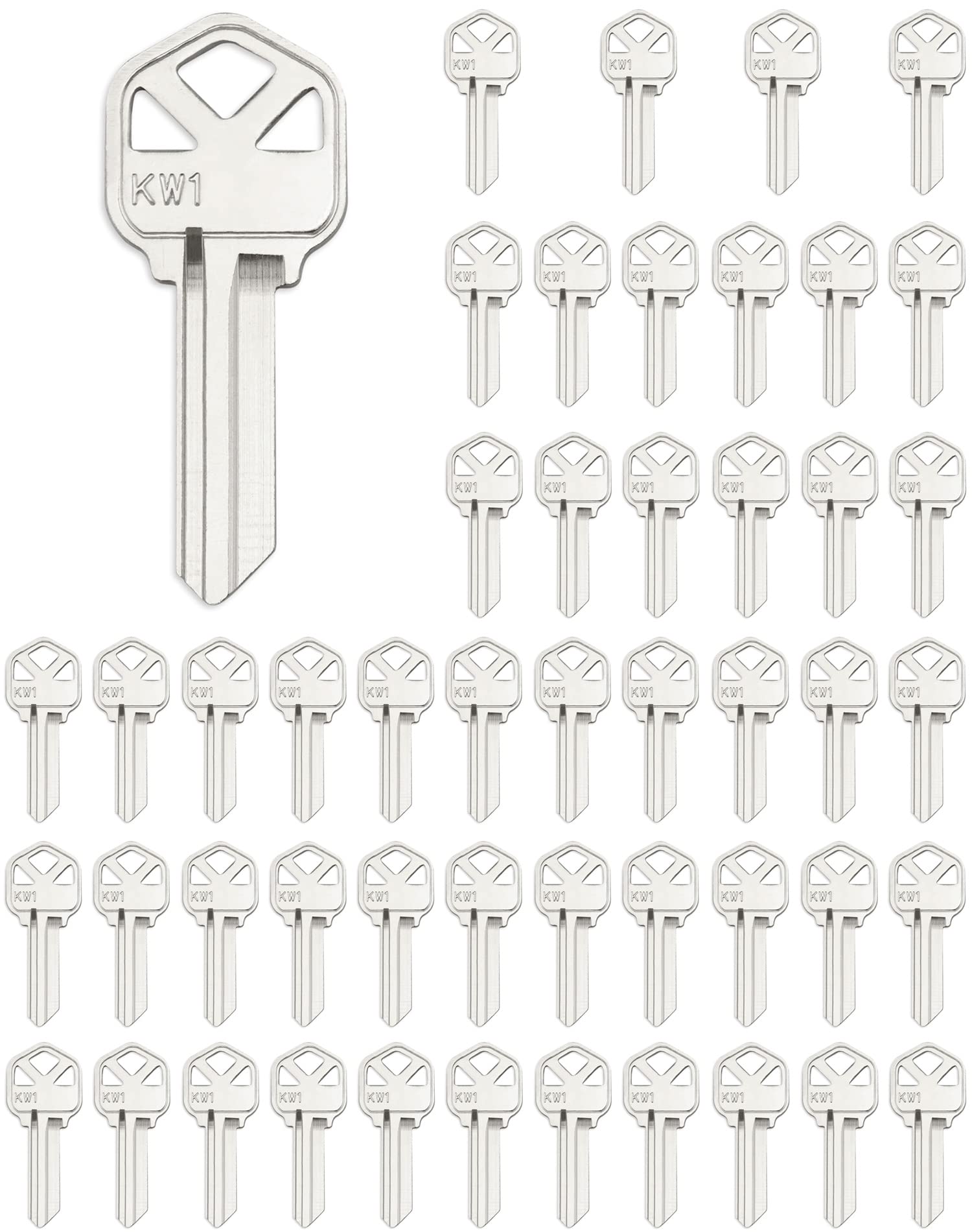 QWORK Blank Key Blanks, Pack of 50 Copper Structures Key for (KW1) Kwikset