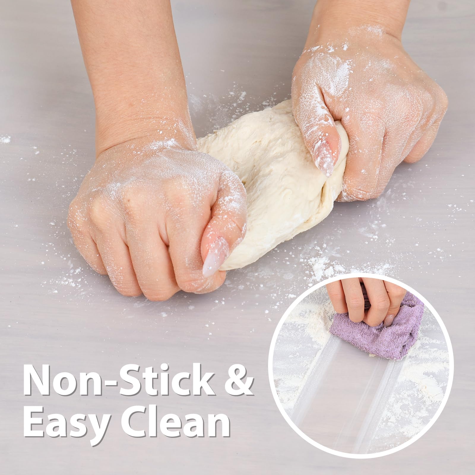 Super Kitchen Extra Large Multipurpose Silicone Nonstick Baking Mat, Pastry Mat, Heat Resistant Nonskid Table Mat, Countertop Protector, 23.4'' by 15.6'' (Clear, 23.4 x 15.6)