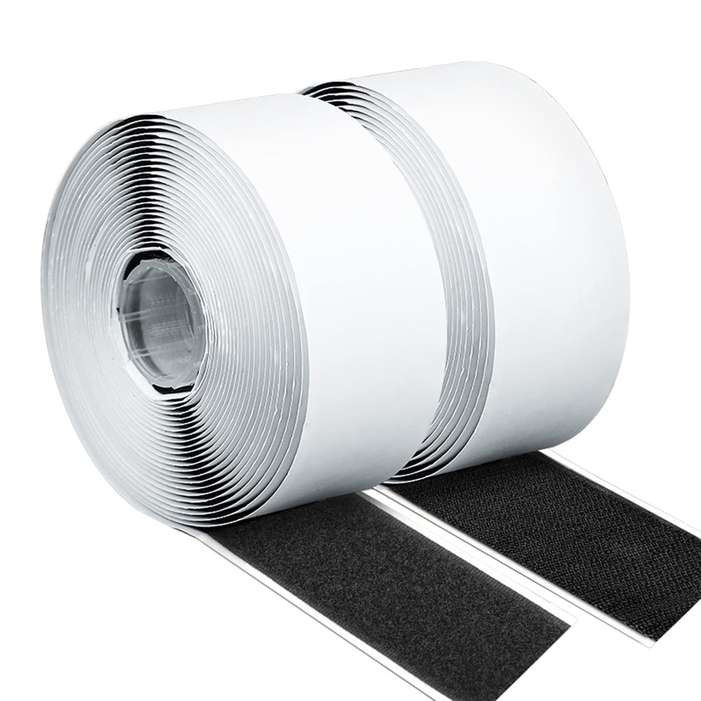 16.4 Feet x 2 Inch Hook and Loop Tape Roll with Heavy Duty Adhesive, Couch Cushion Tape, Strong Hook and Loop Strips with Sticky Back for Indoor Outdoor Home, Office and DIY Crafts