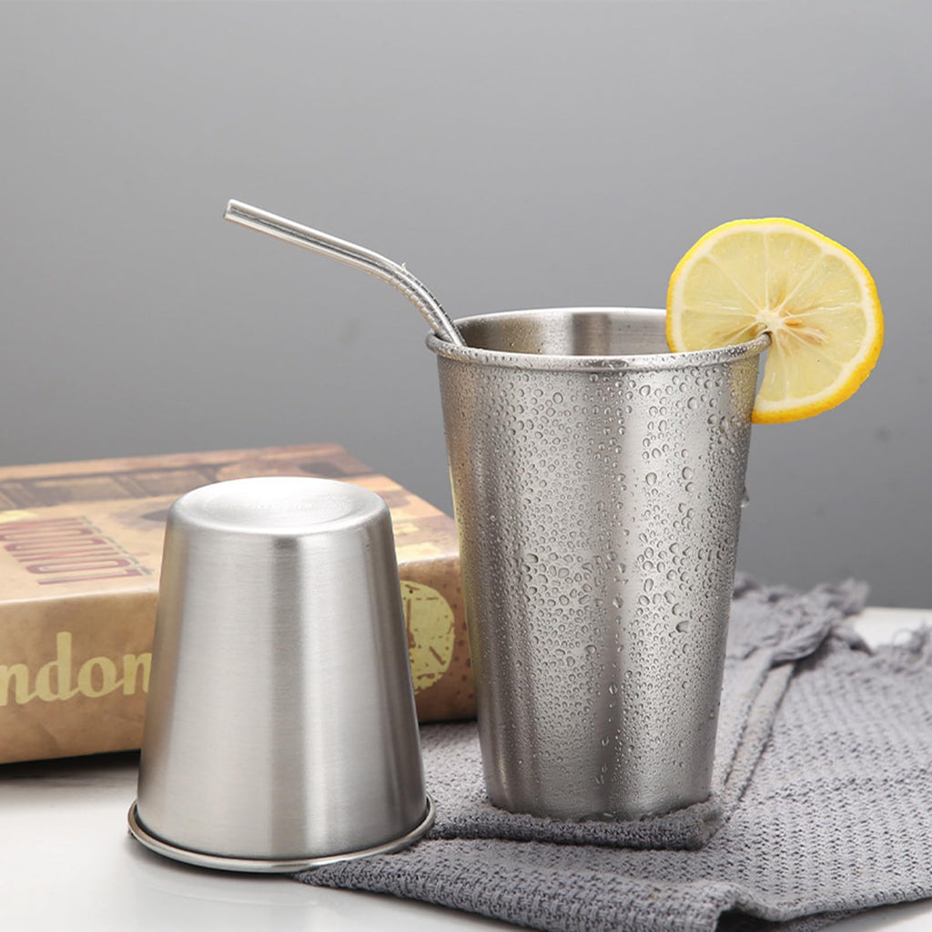 Tosnail 8 Pack 8 oz Stainless Steel Cups, Small Metal Cups, Unbreakable Drinking Glasses, Water Tumblers