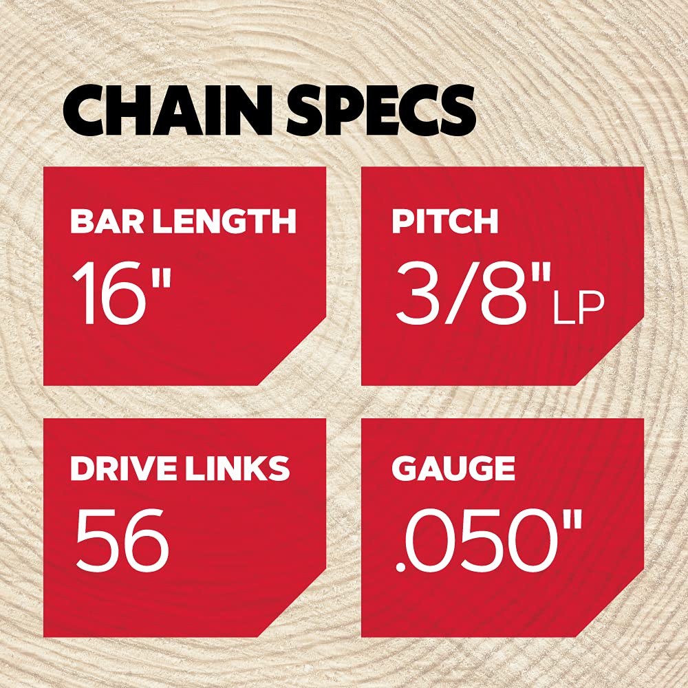 Oregon S56 AdvanceCut Chainsaw Chain for 16-Inch Bar -56 Drive Links – Low-Kickback Chain fits Makita, Echo, Husqvarna and More